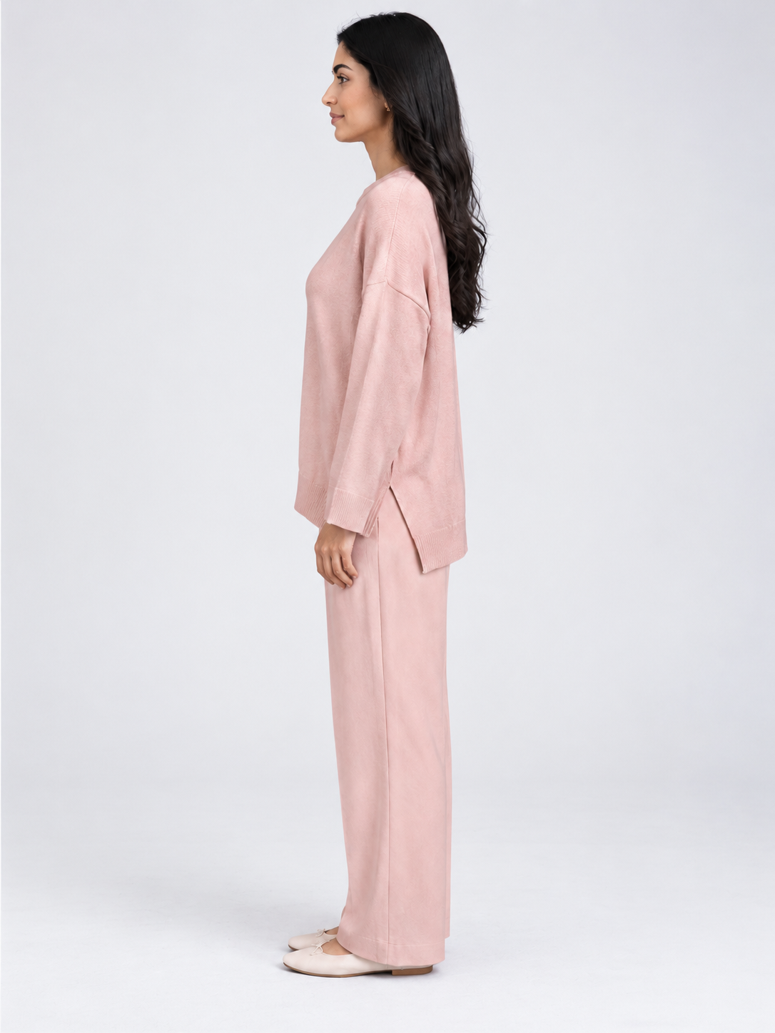Loose-Fit Long-Sleeve Asymmetrical Blouse