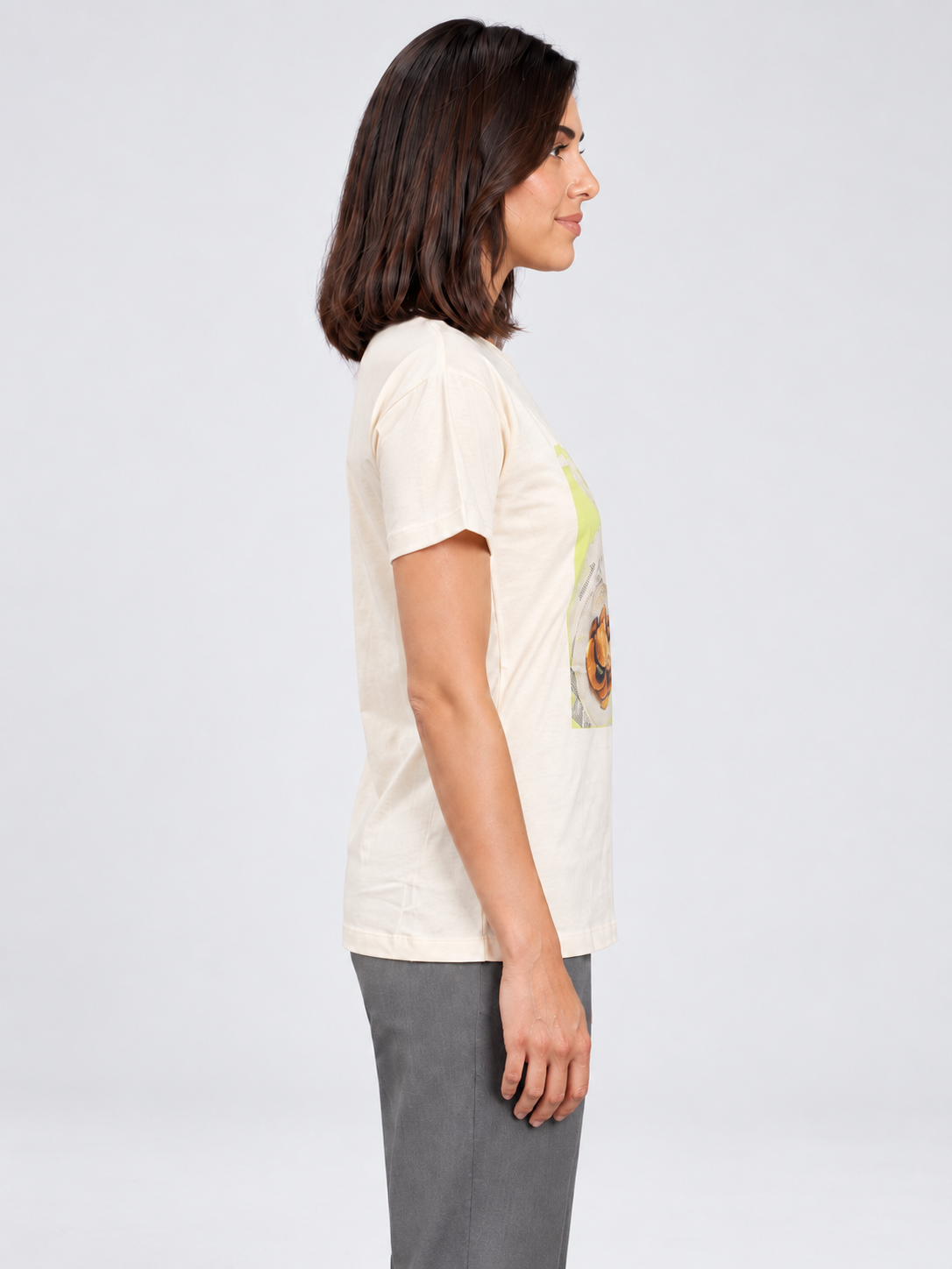 Cotton T-Shirt with Chest Graphic Print