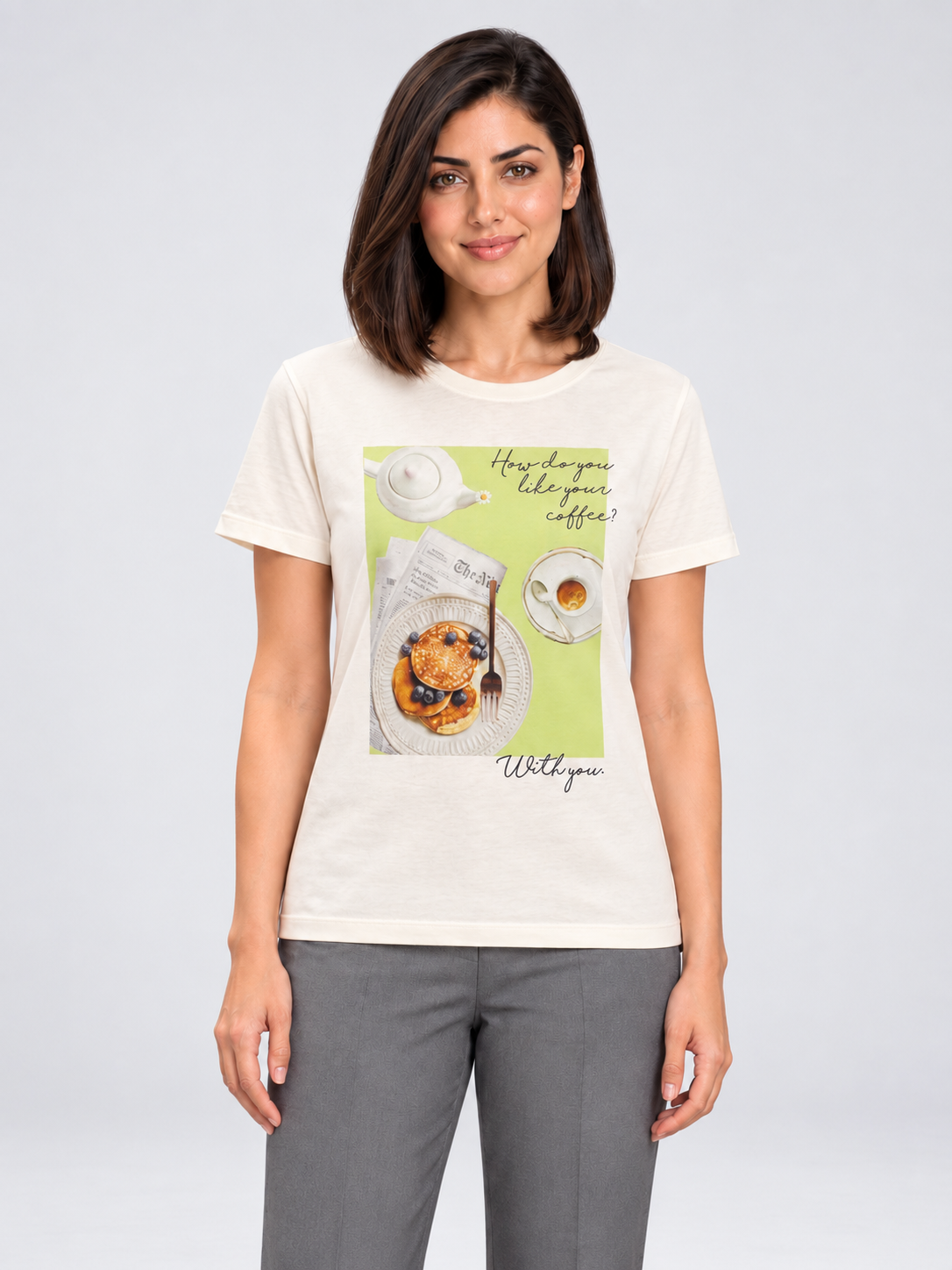 Cotton T-Shirt with Chest Graphic Print