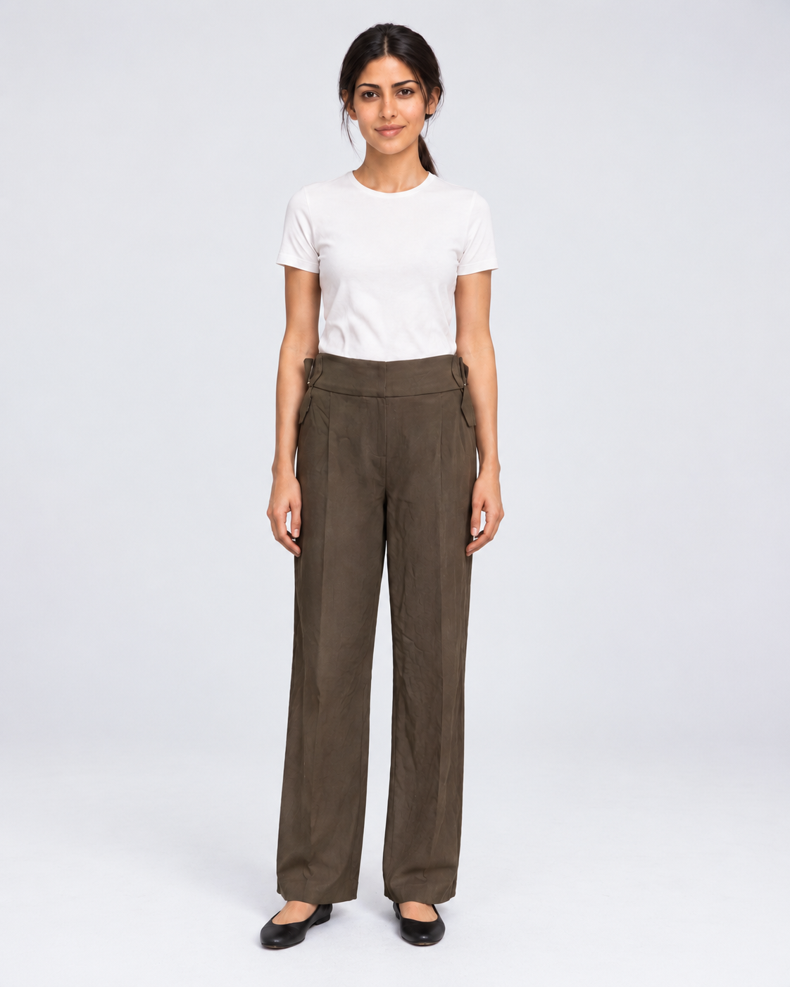 High-Waisted Formal Trousers with Side Details
