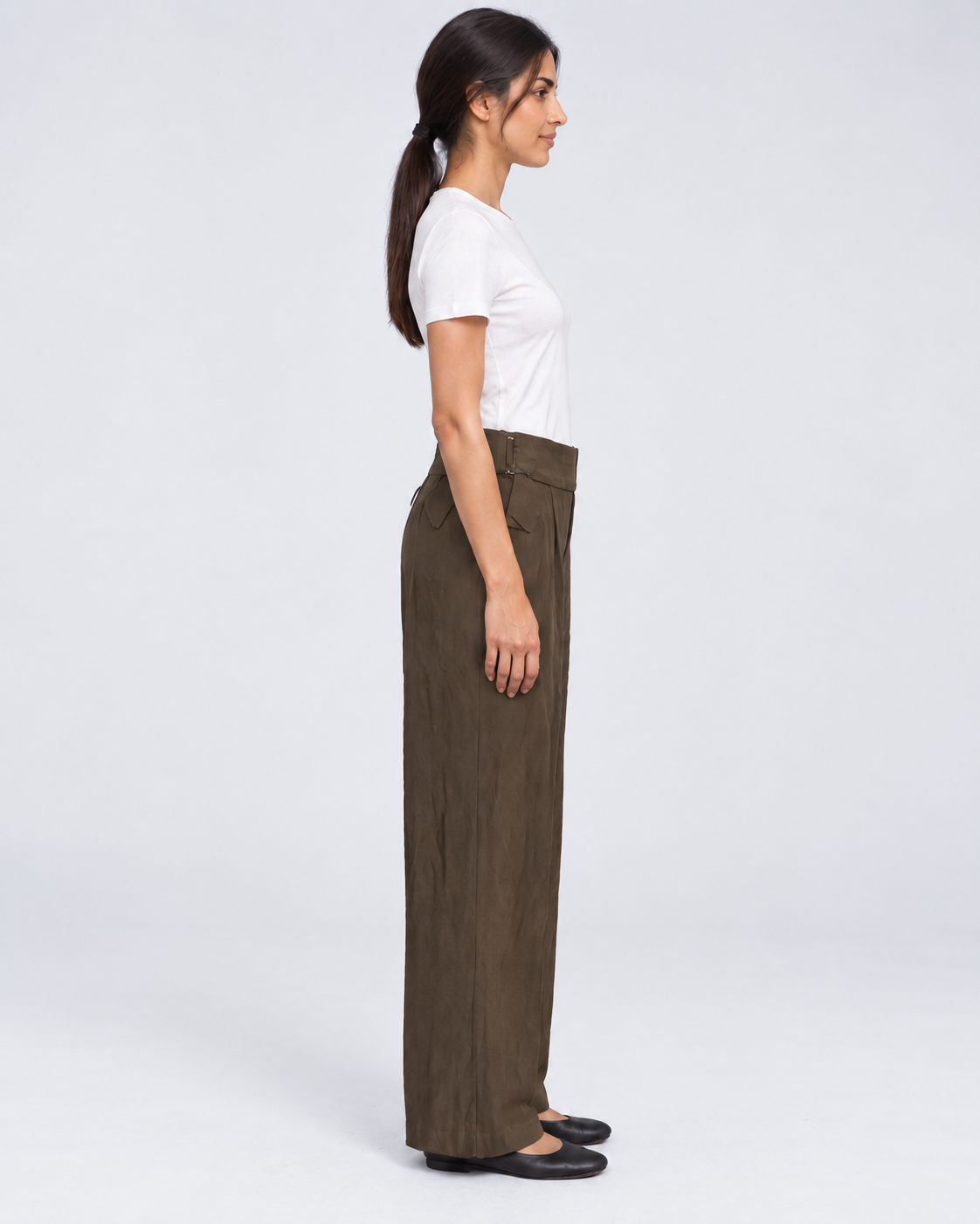 High-Waisted Formal Trousers with Side Details