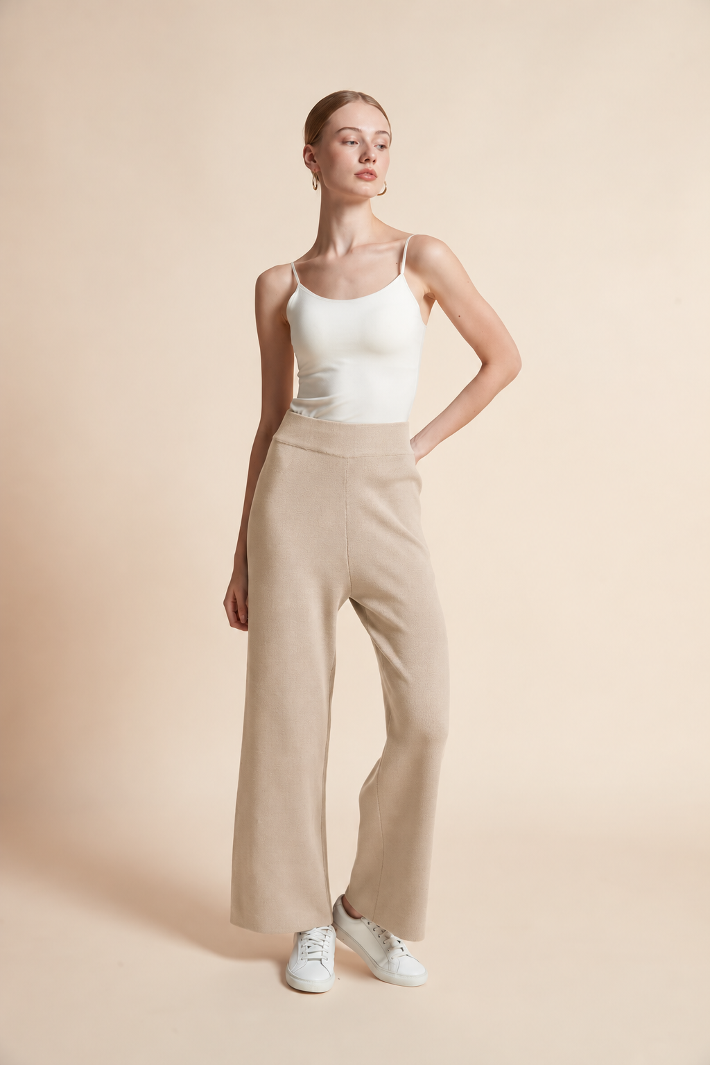 Long Solid Wide-Leg Pants