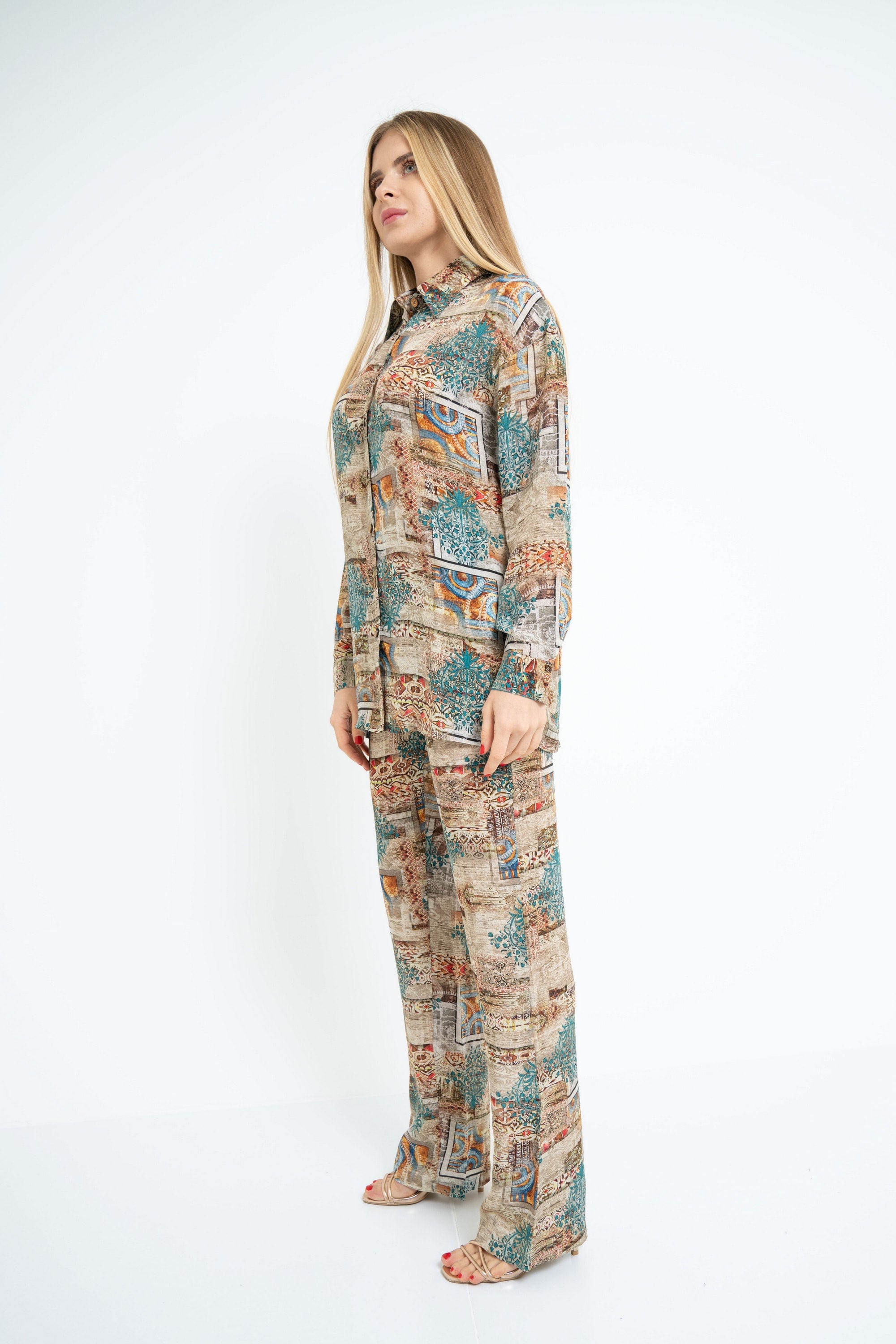 Printed Long Sleeve Blouse