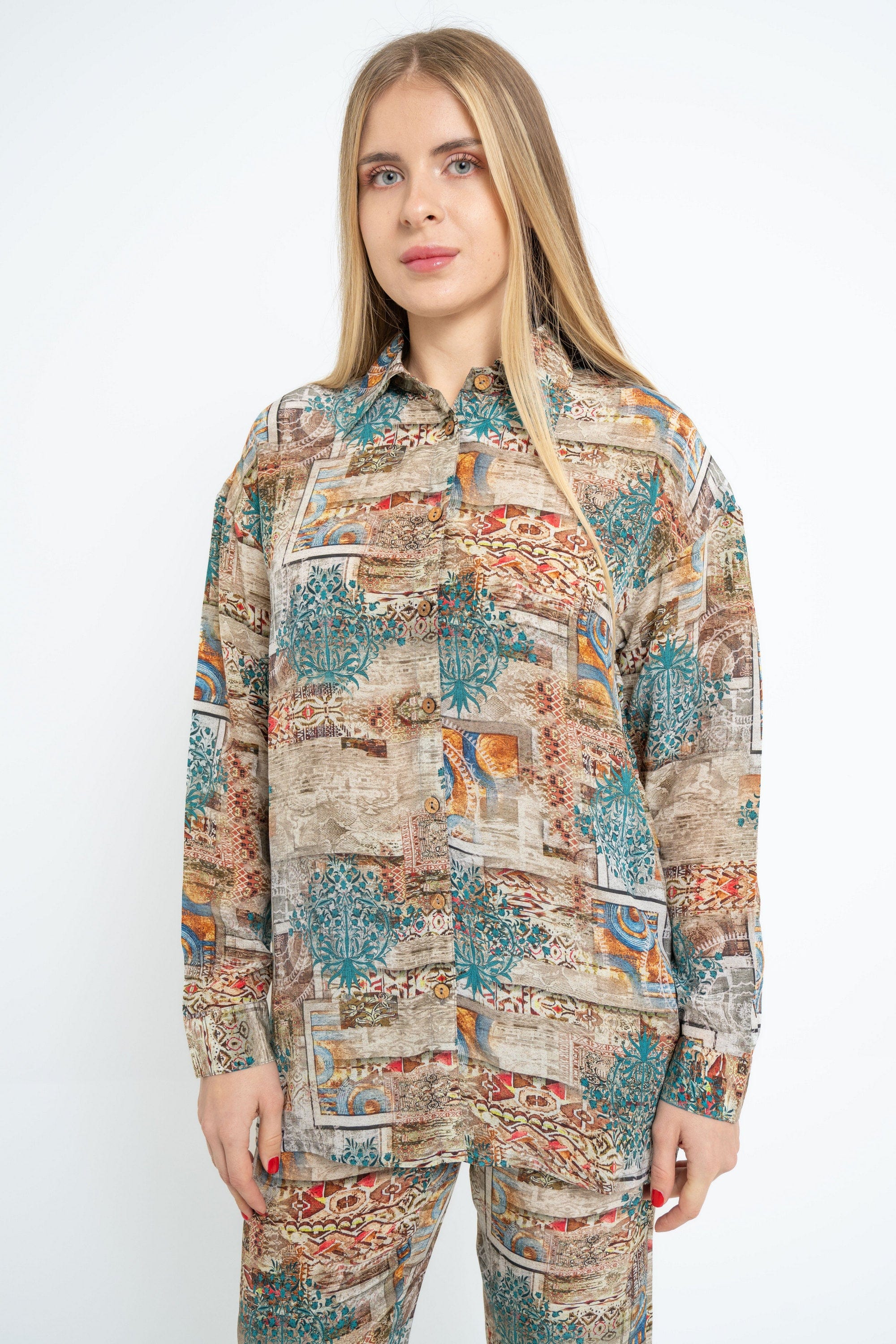 Printed Long Sleeve Blouse