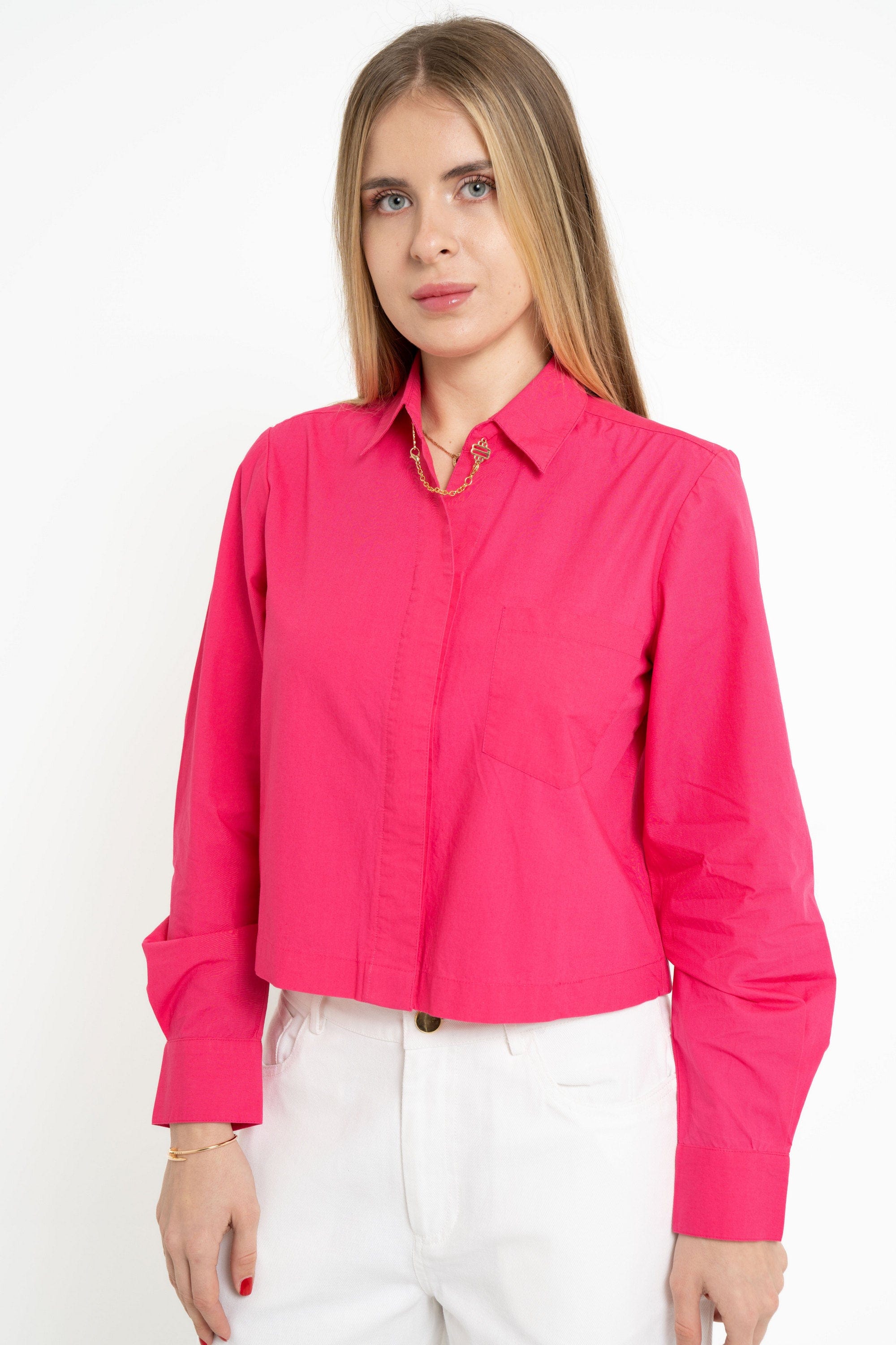 Yola Long Plain Long Sleeve Blouse