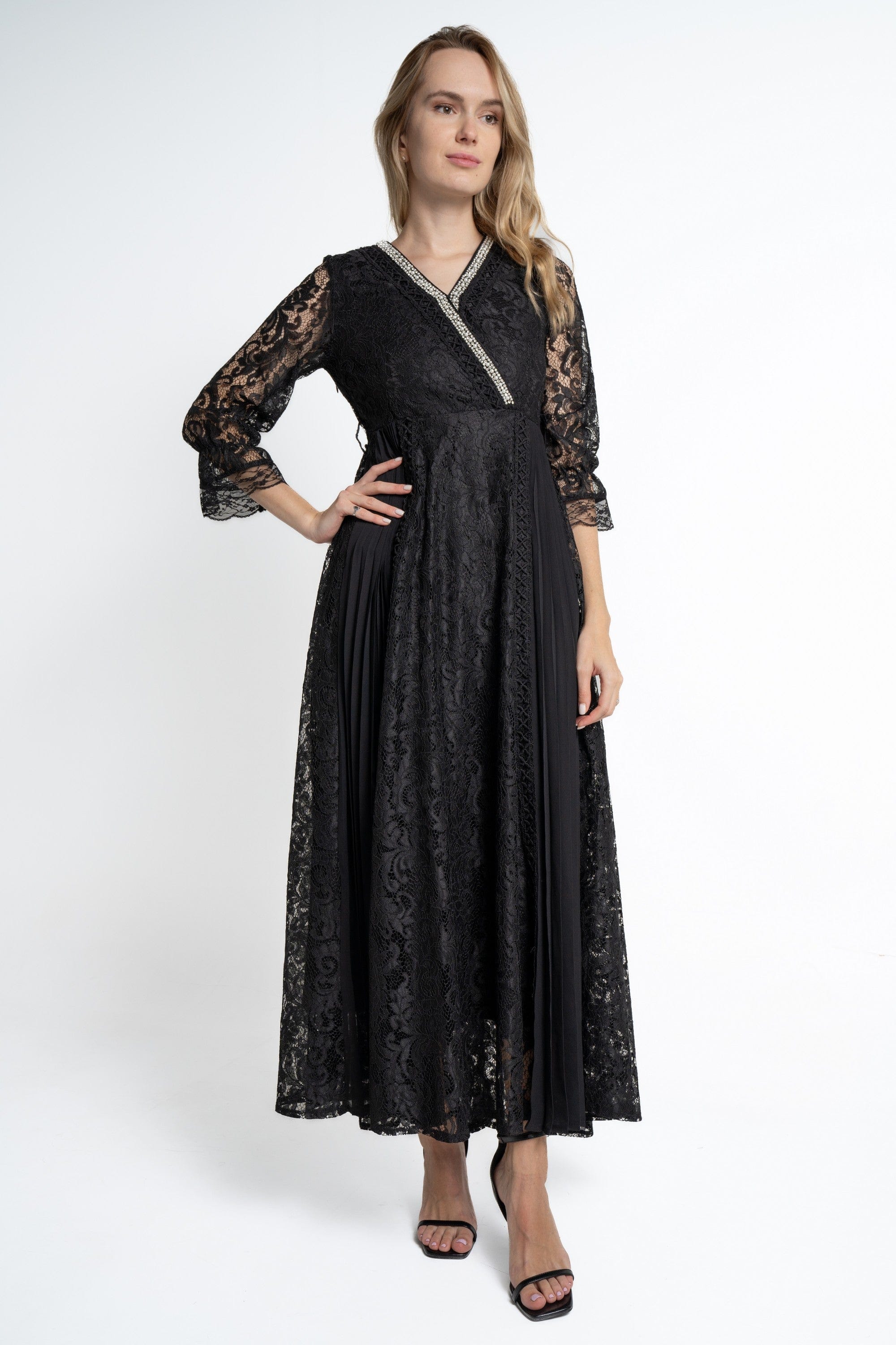 Yola Maxi Dress with 3/4 Sleeves