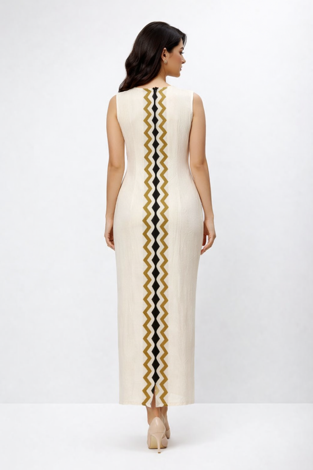 Striped Sleeveless Midi Dress