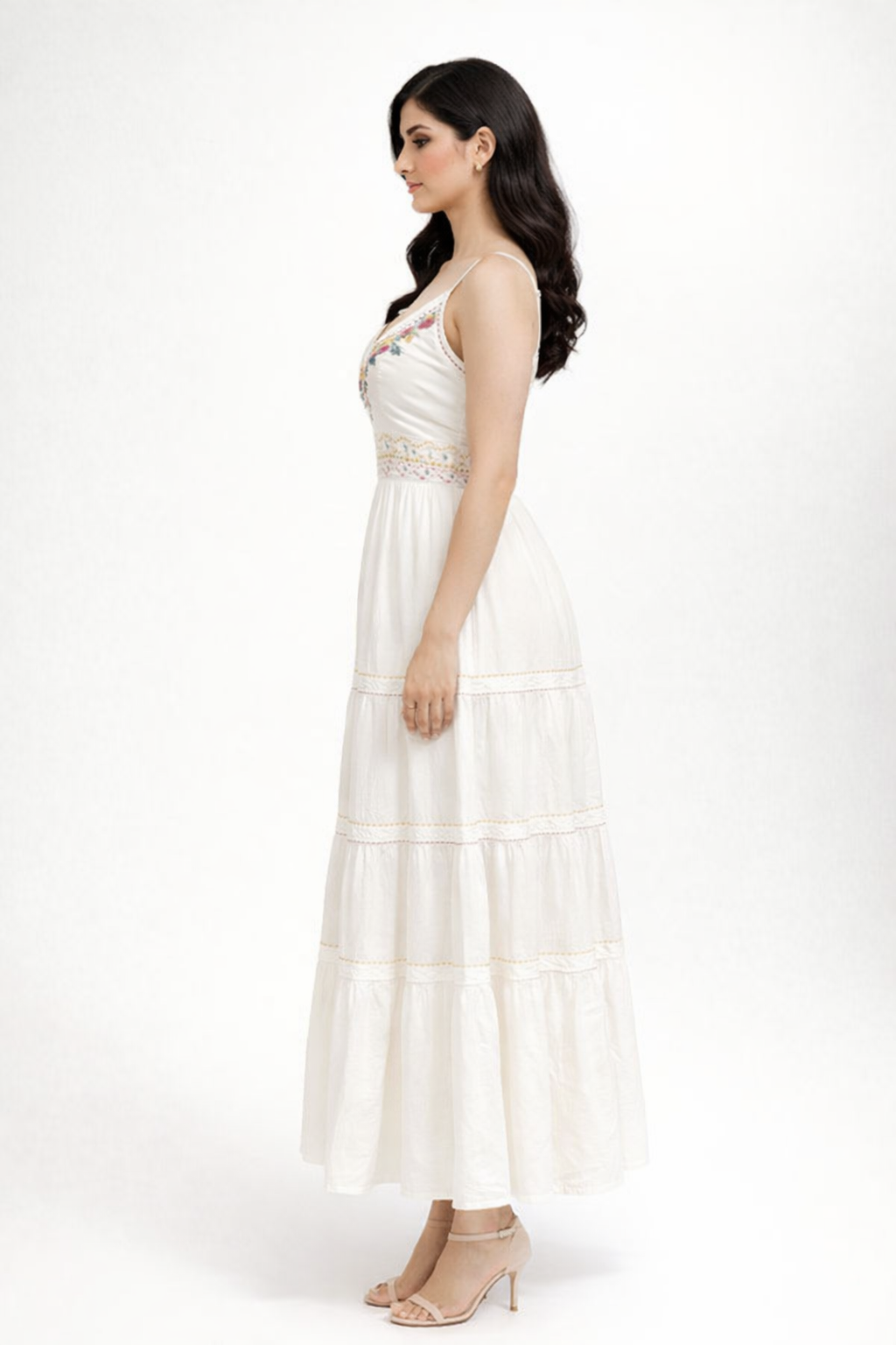 Ruffled Long Strap Dress