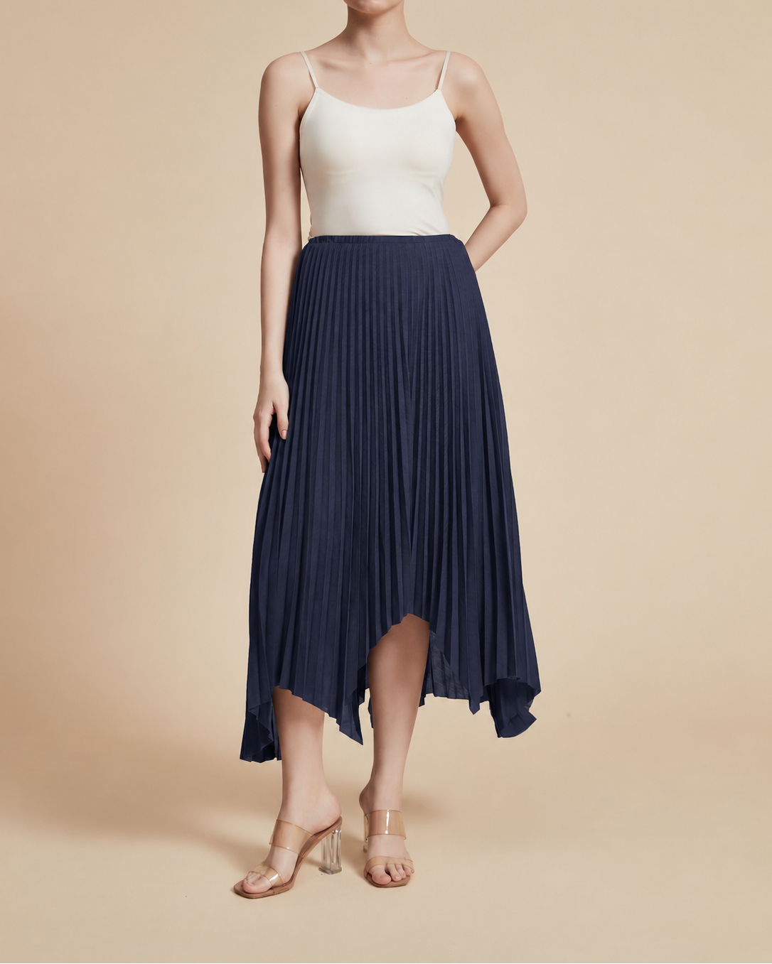 Pleated Midi Skirt