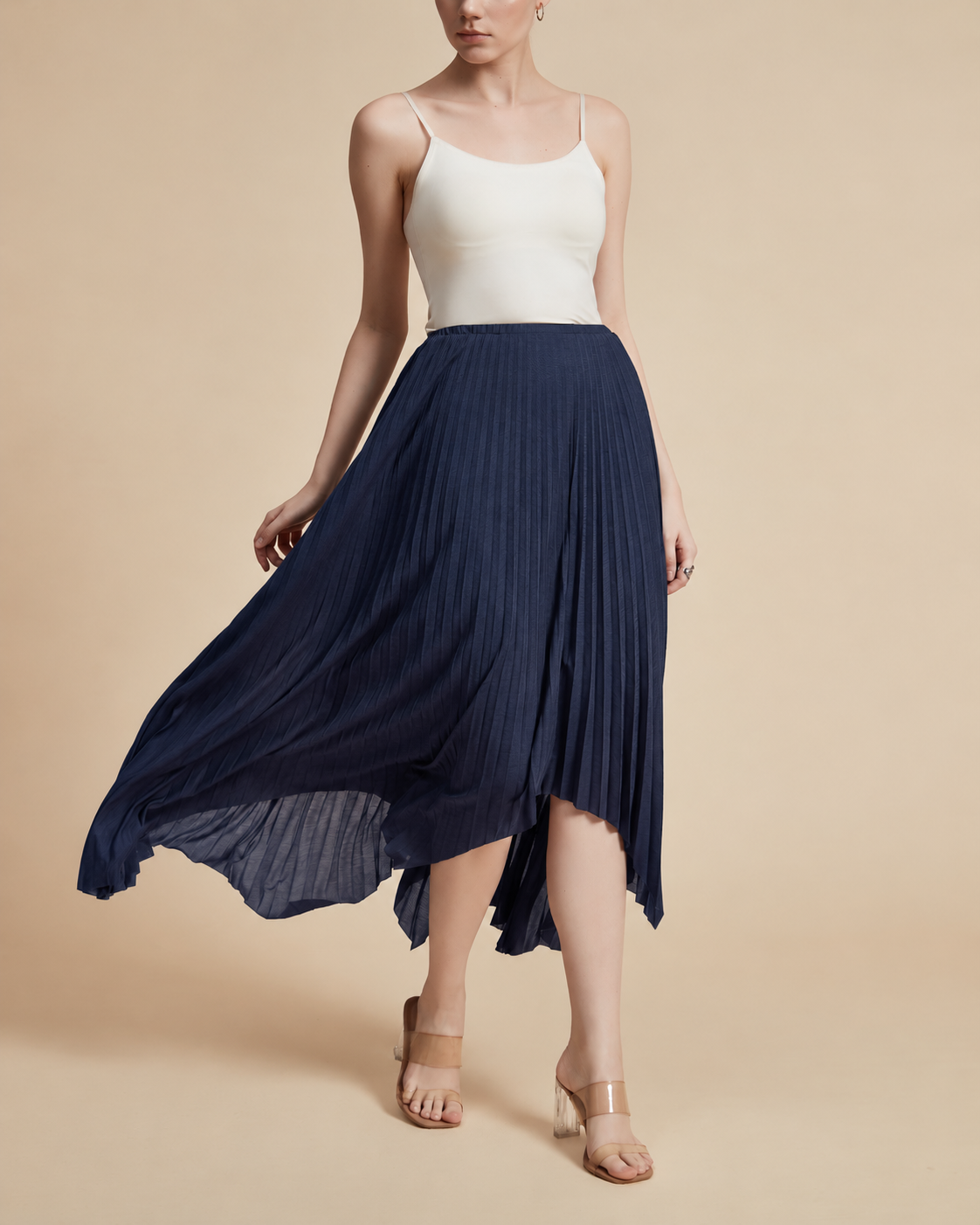 Pleated Midi Skirt