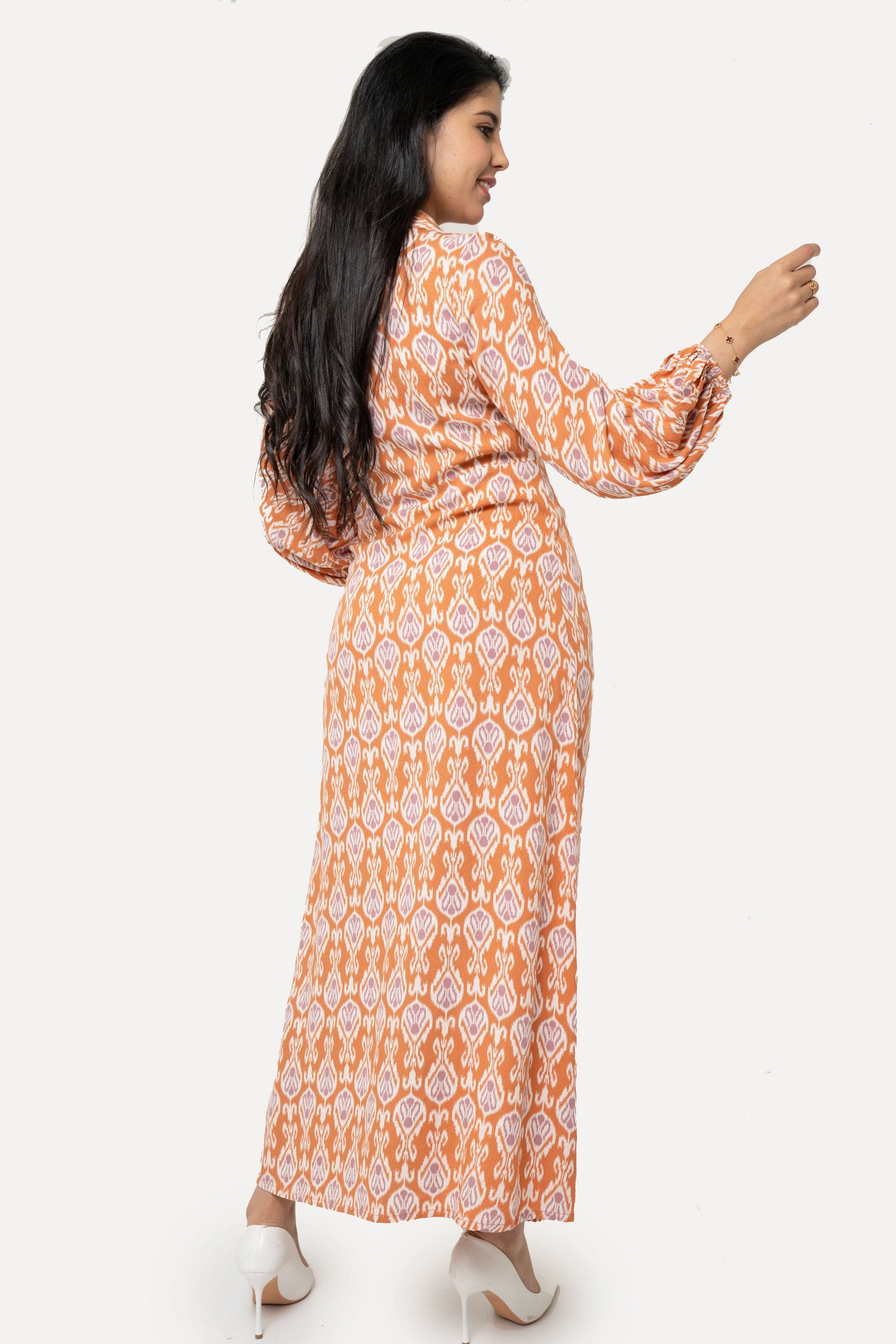 Yola Long Dress with Buttons Down the Length