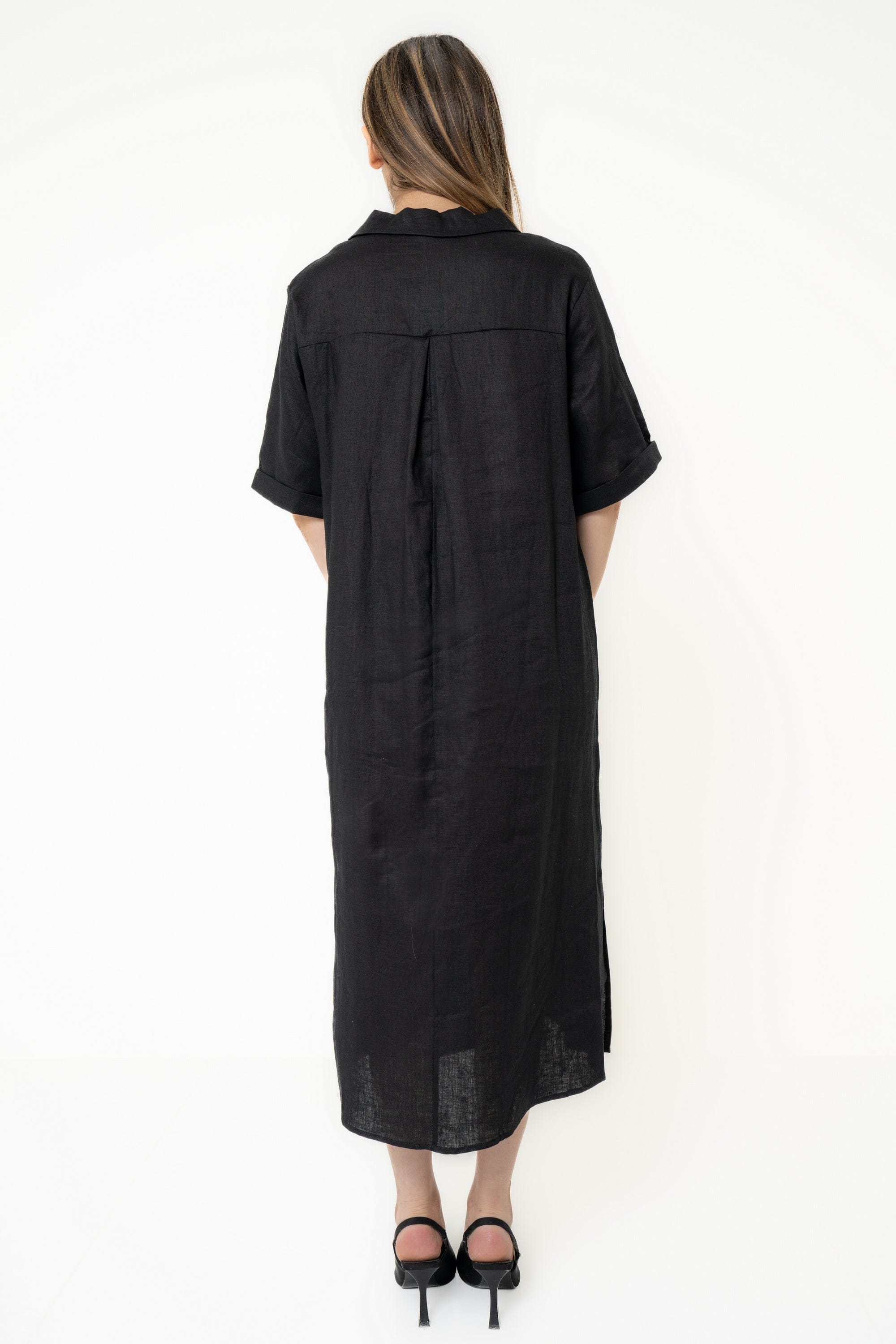 Long Plain Dress With Short Opening