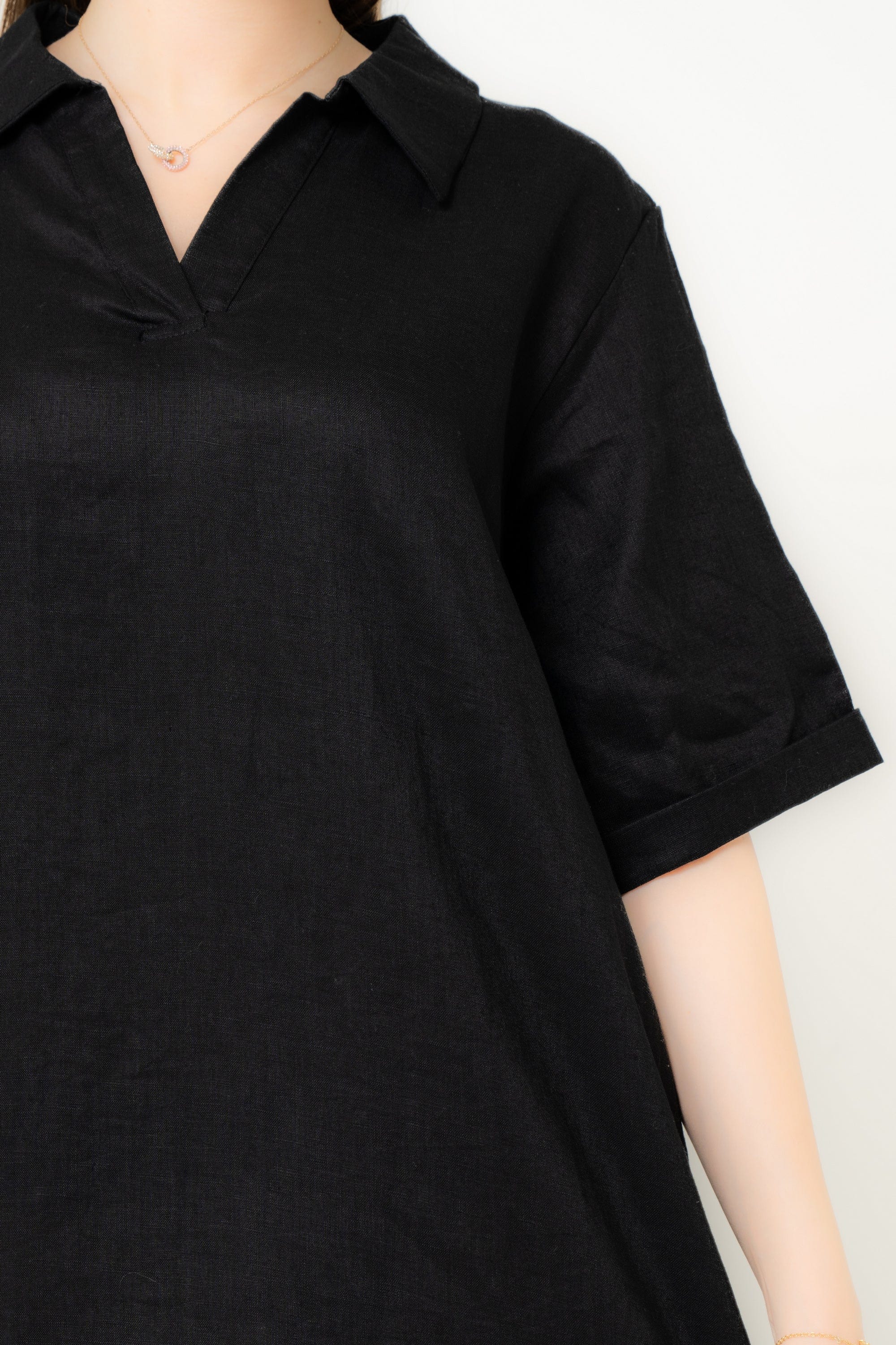 Long Plain Dress With Short Opening