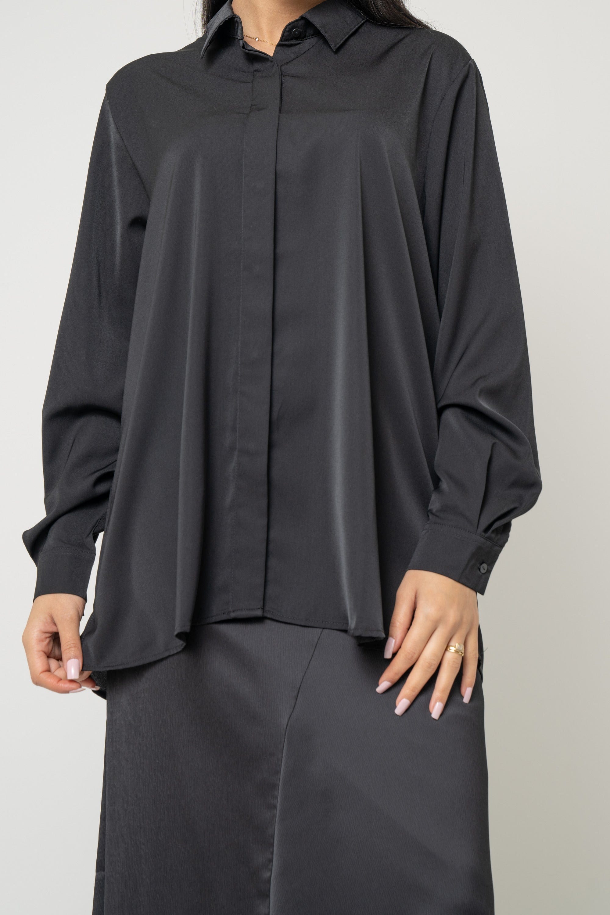 Long Shirt-Style Blouse