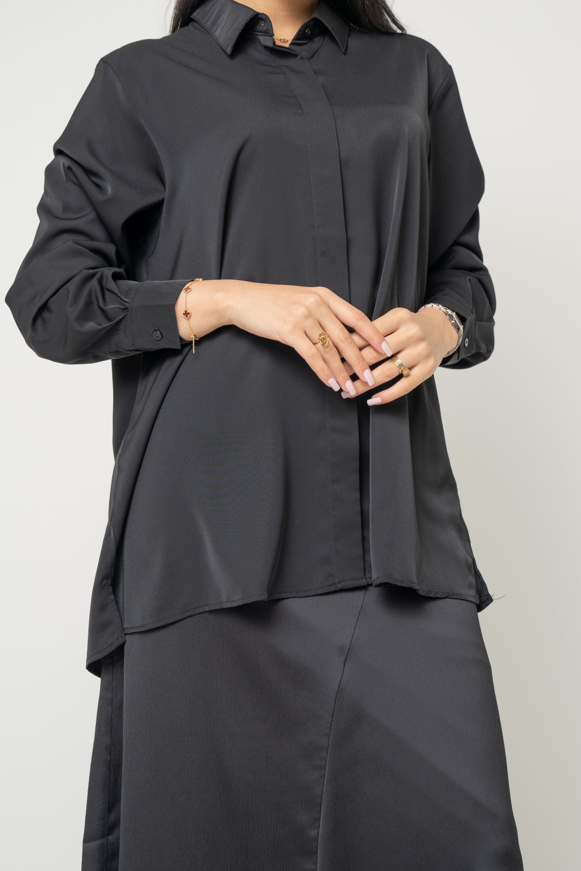 Long Shirt-Style Blouse