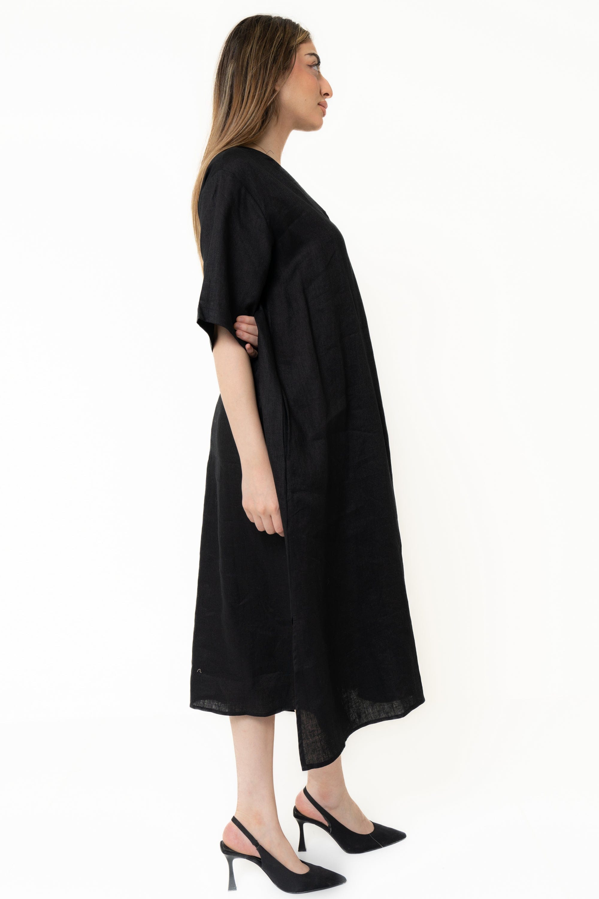 Plain Long Half Sleeve Dress