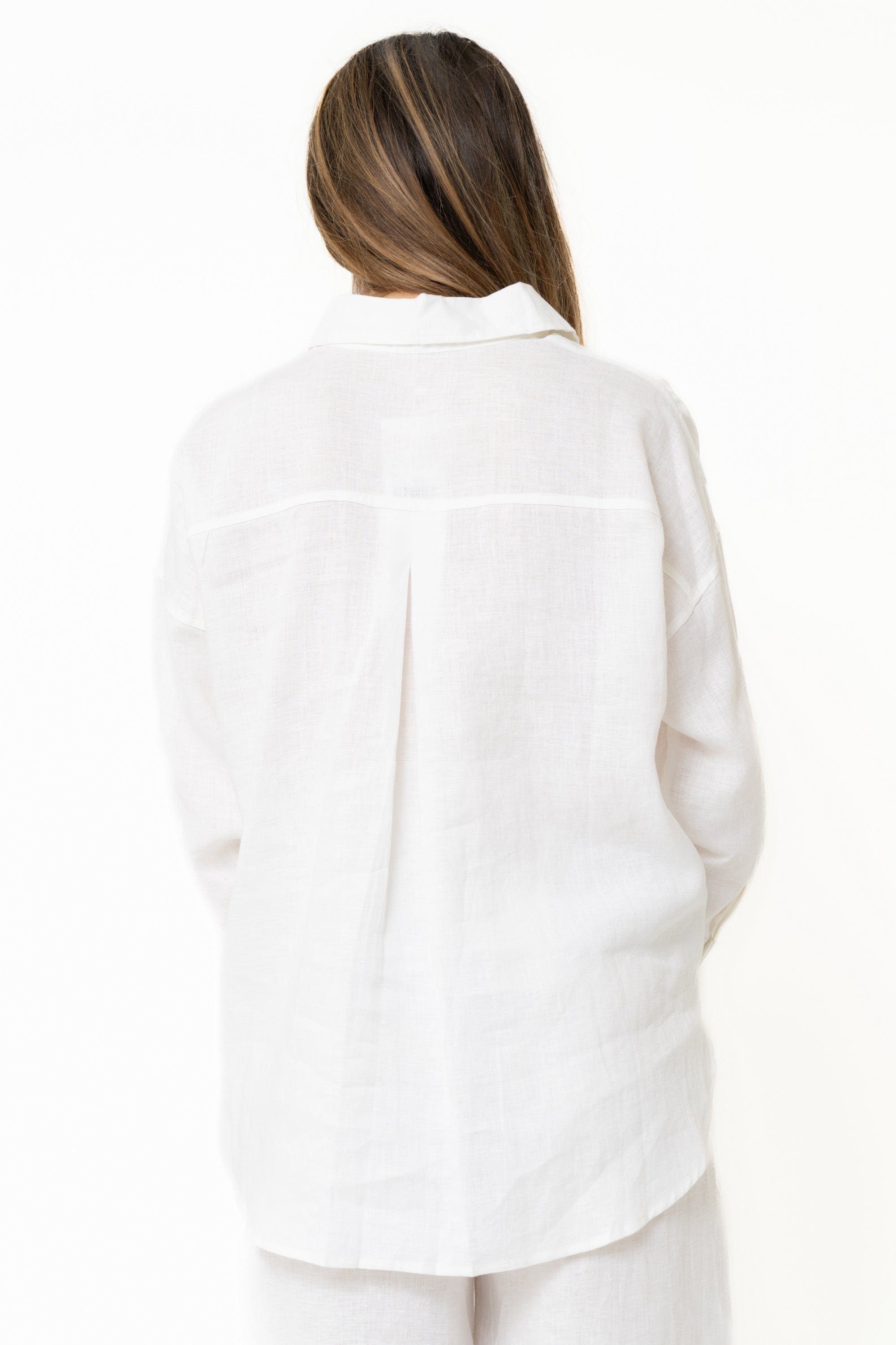 Plain Blouse With Pocket And Long Sleeves
