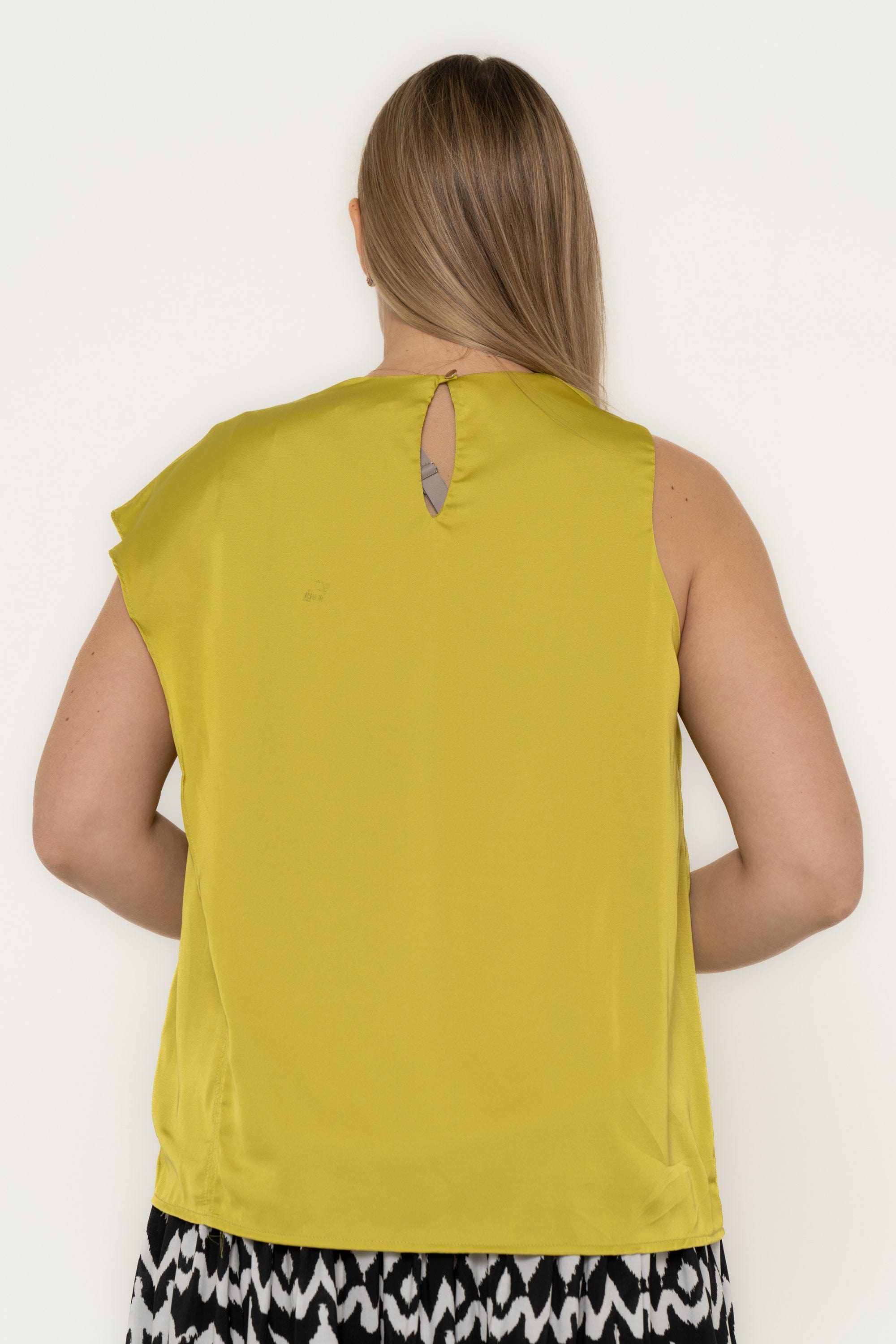 Plain Satin Sleeveless Blouse