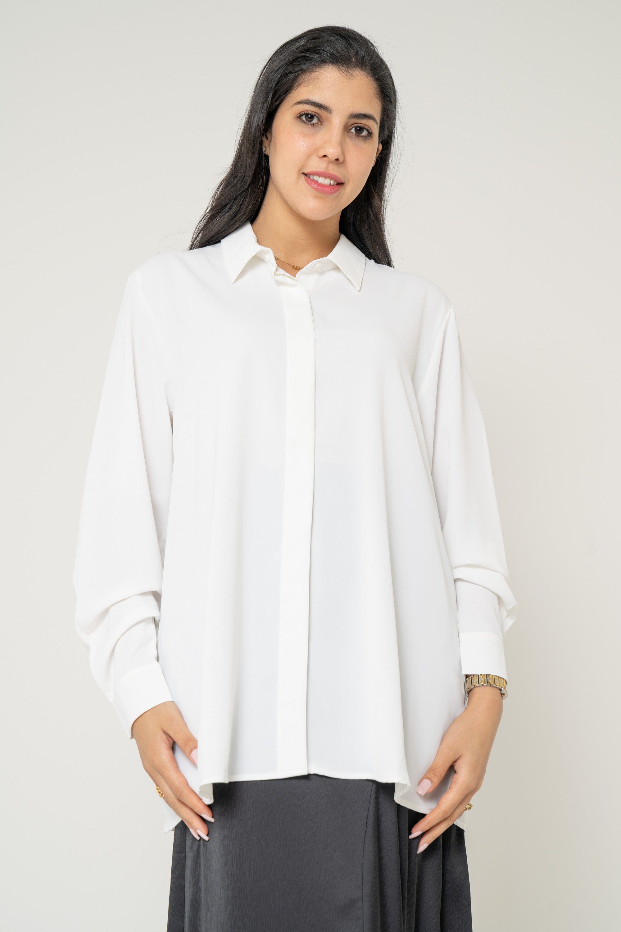 Yola Long Solid Shirt for Work