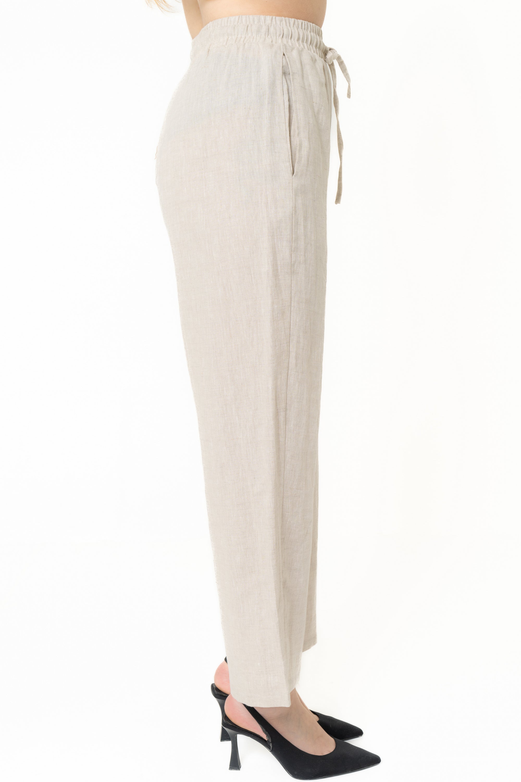 Yola Long Loose Pants with High Waist and Bow