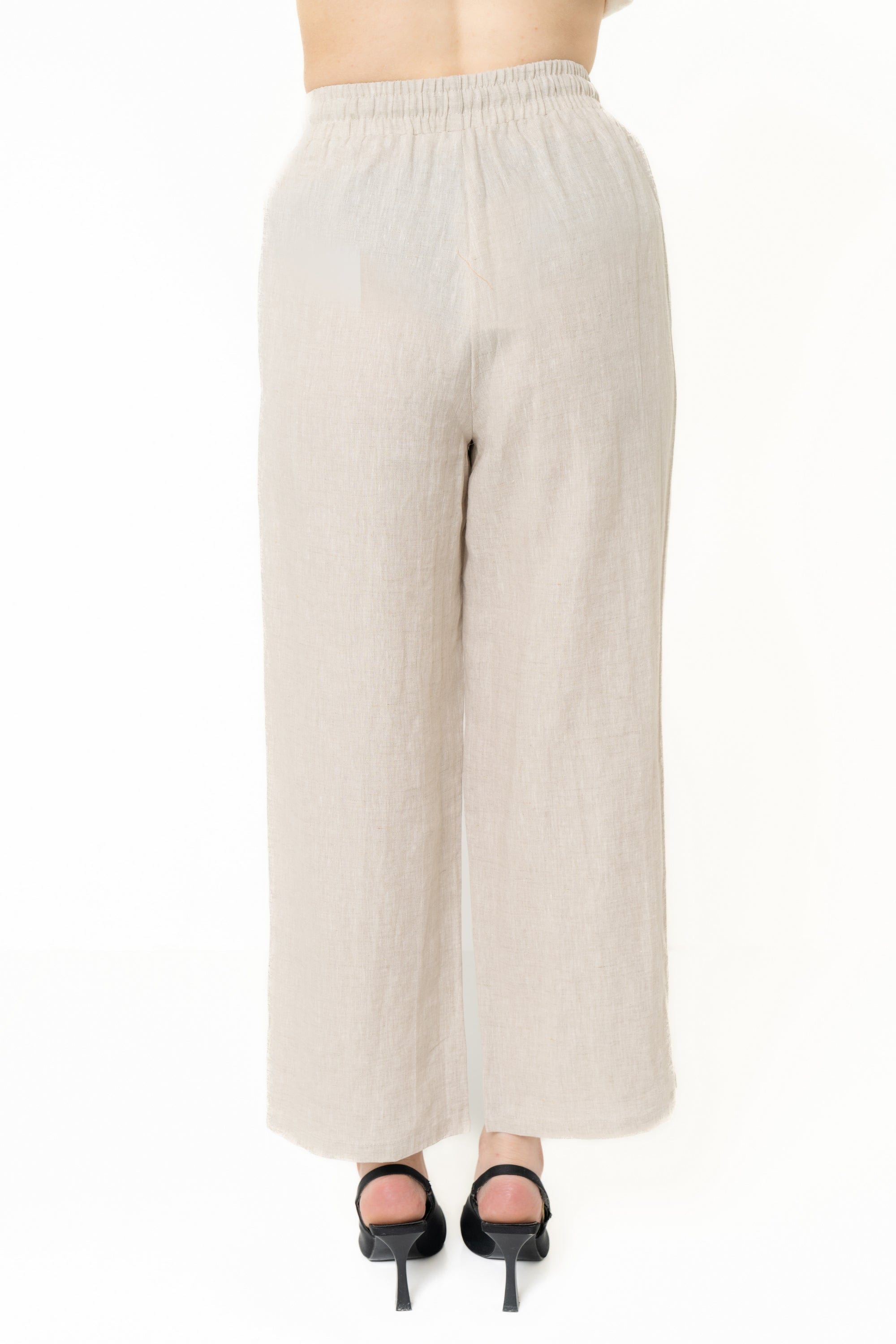 Long Loose Pants With High Waist And Bow