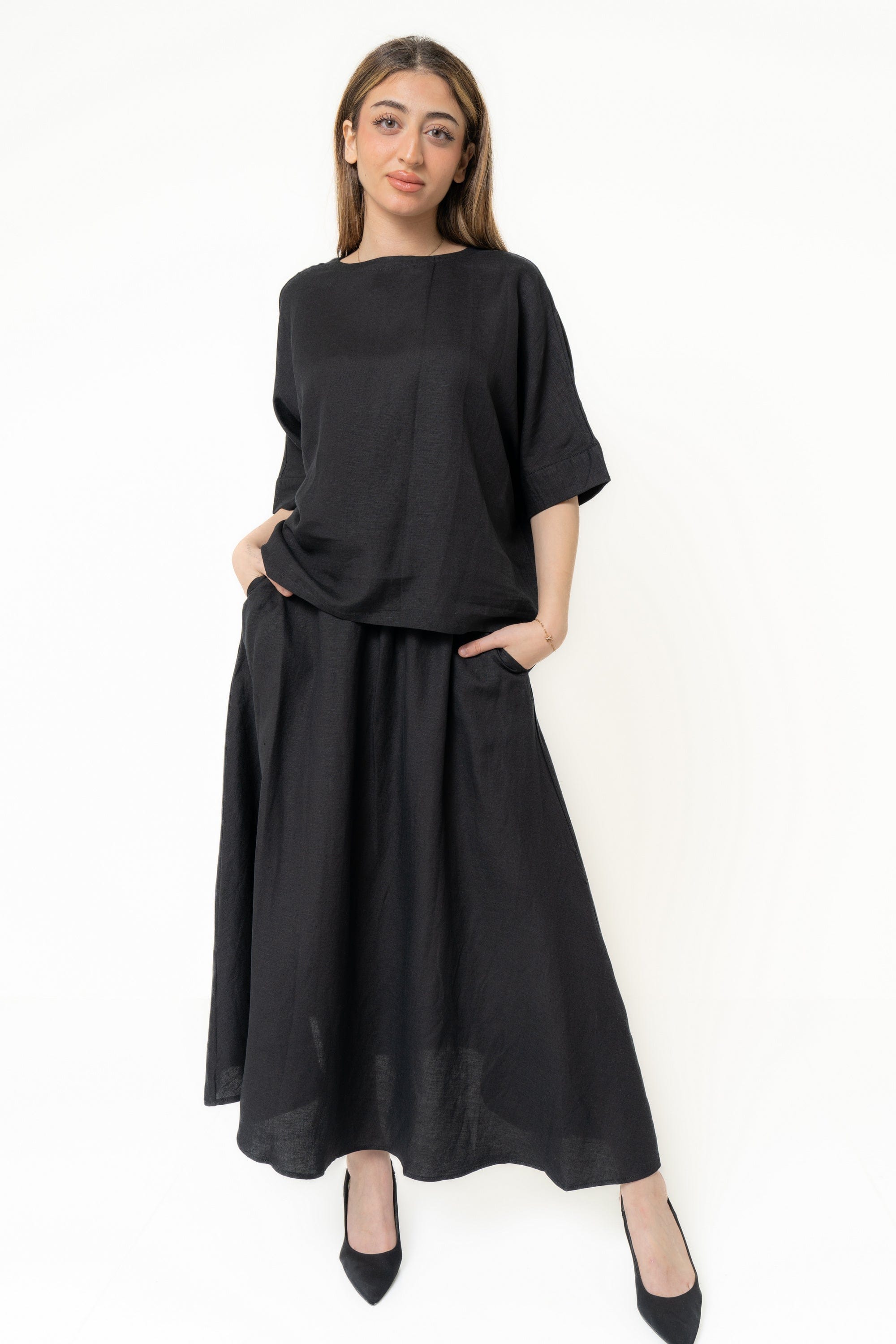 Plain Short Sleeve Blouse