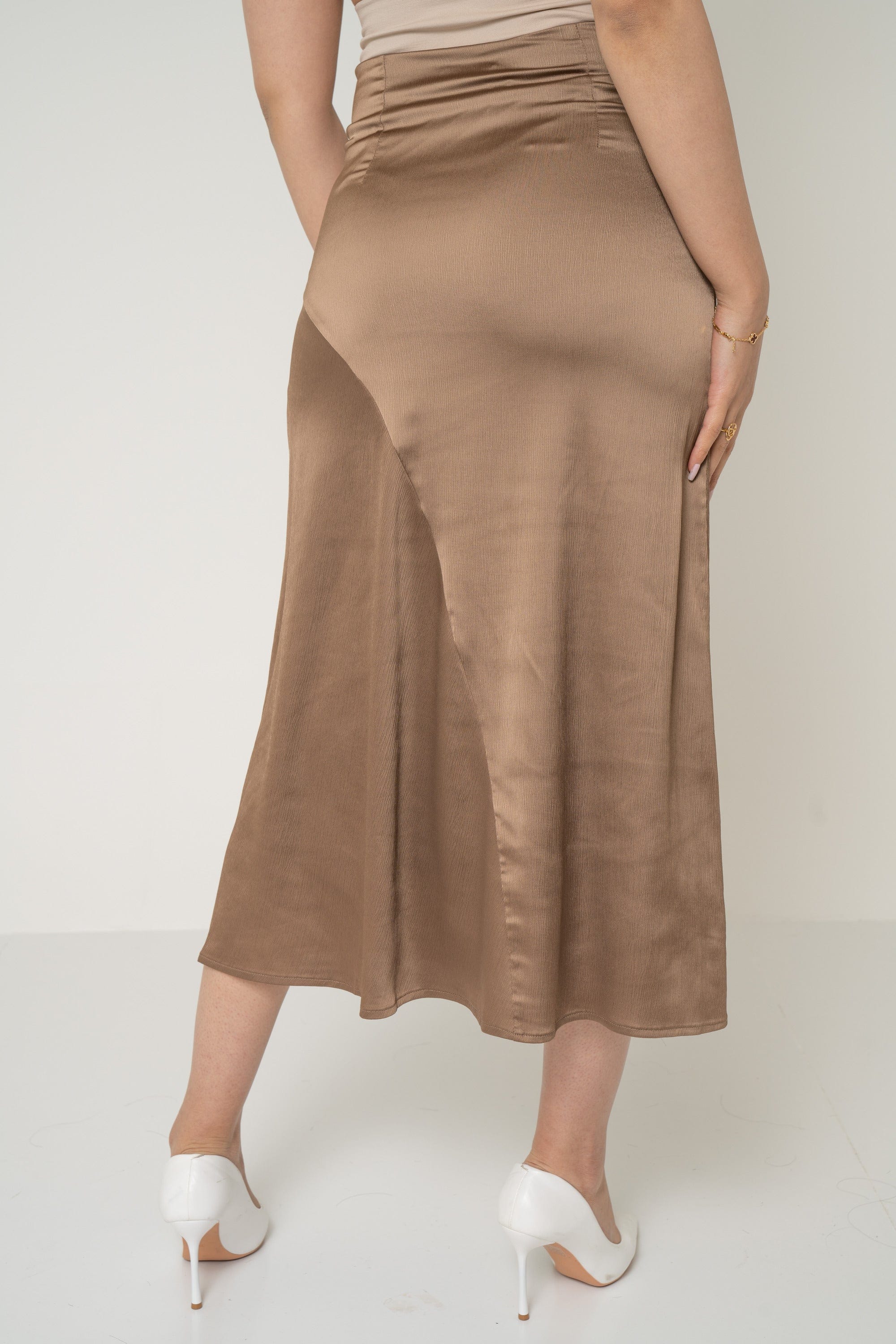 Yola Midi Skirt with Ruffles on the Side