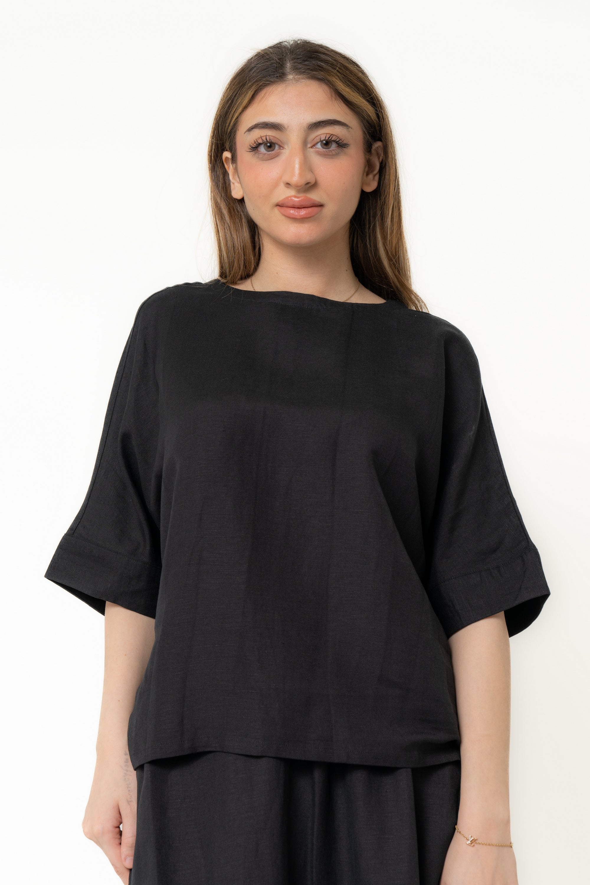 Yola Plain Short Sleeve Blouse