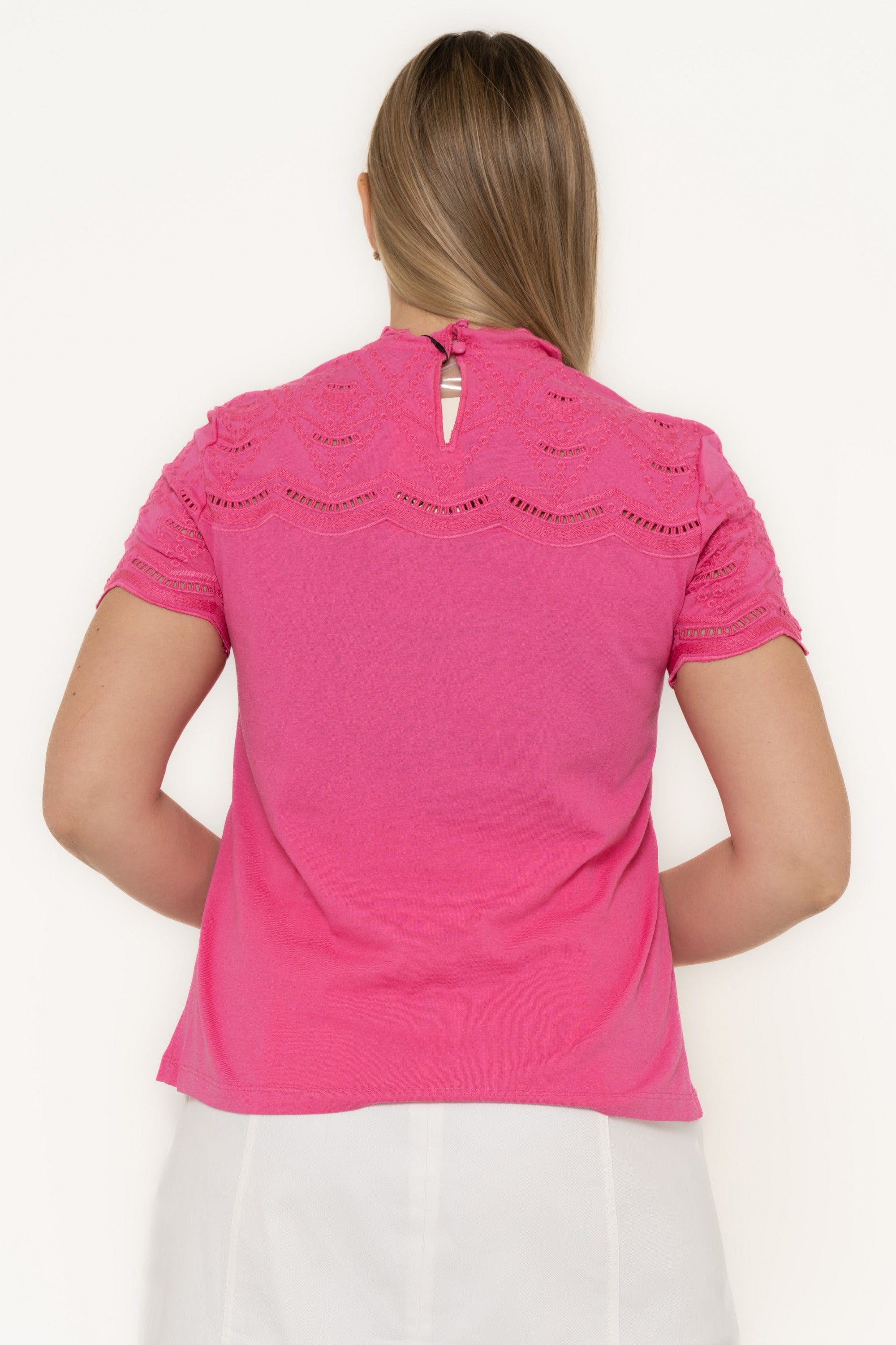 Short Sleeve Lace Hollow T-Shirt
