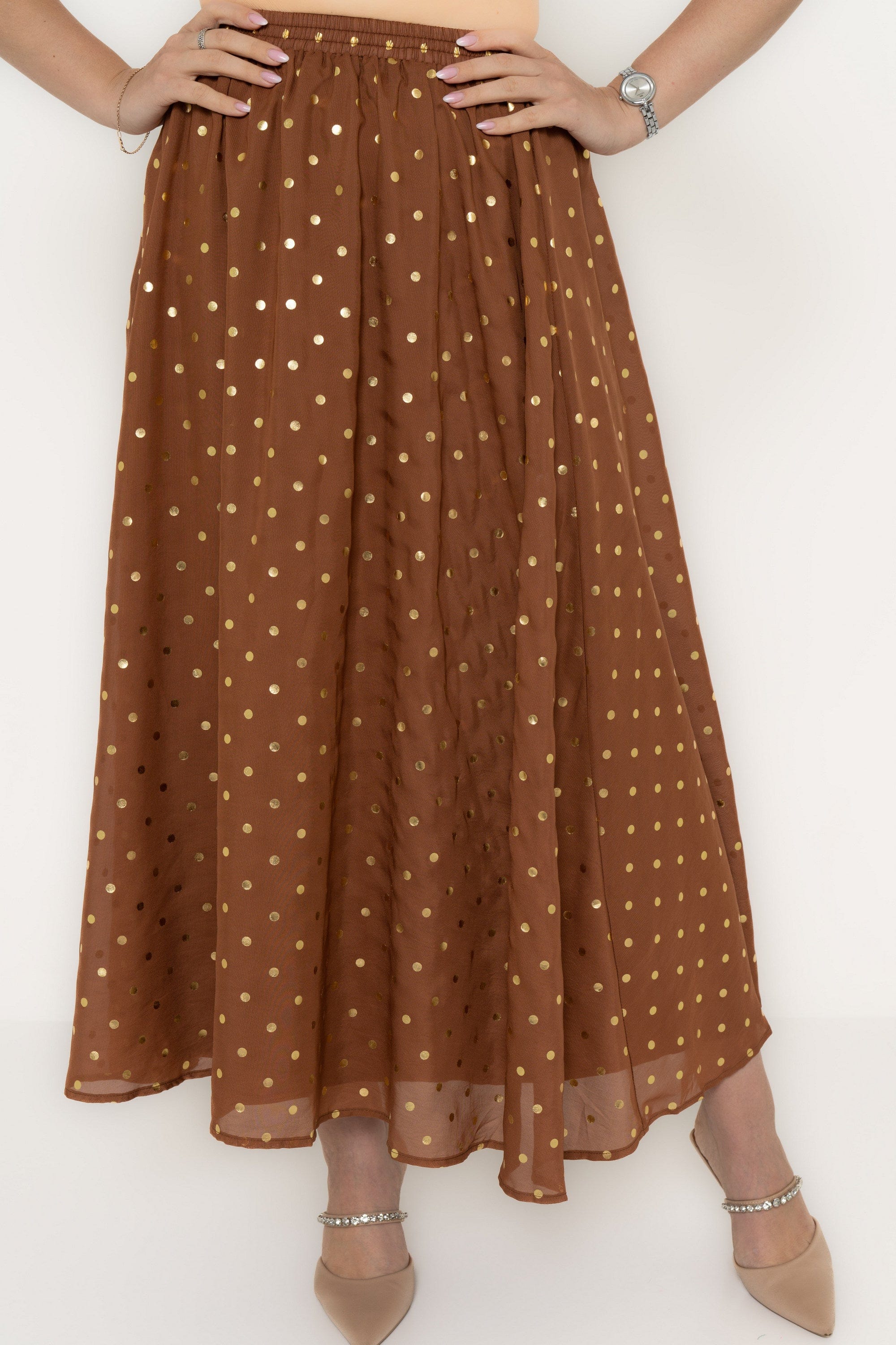 Yola Polka Dot Chiffon Skirt