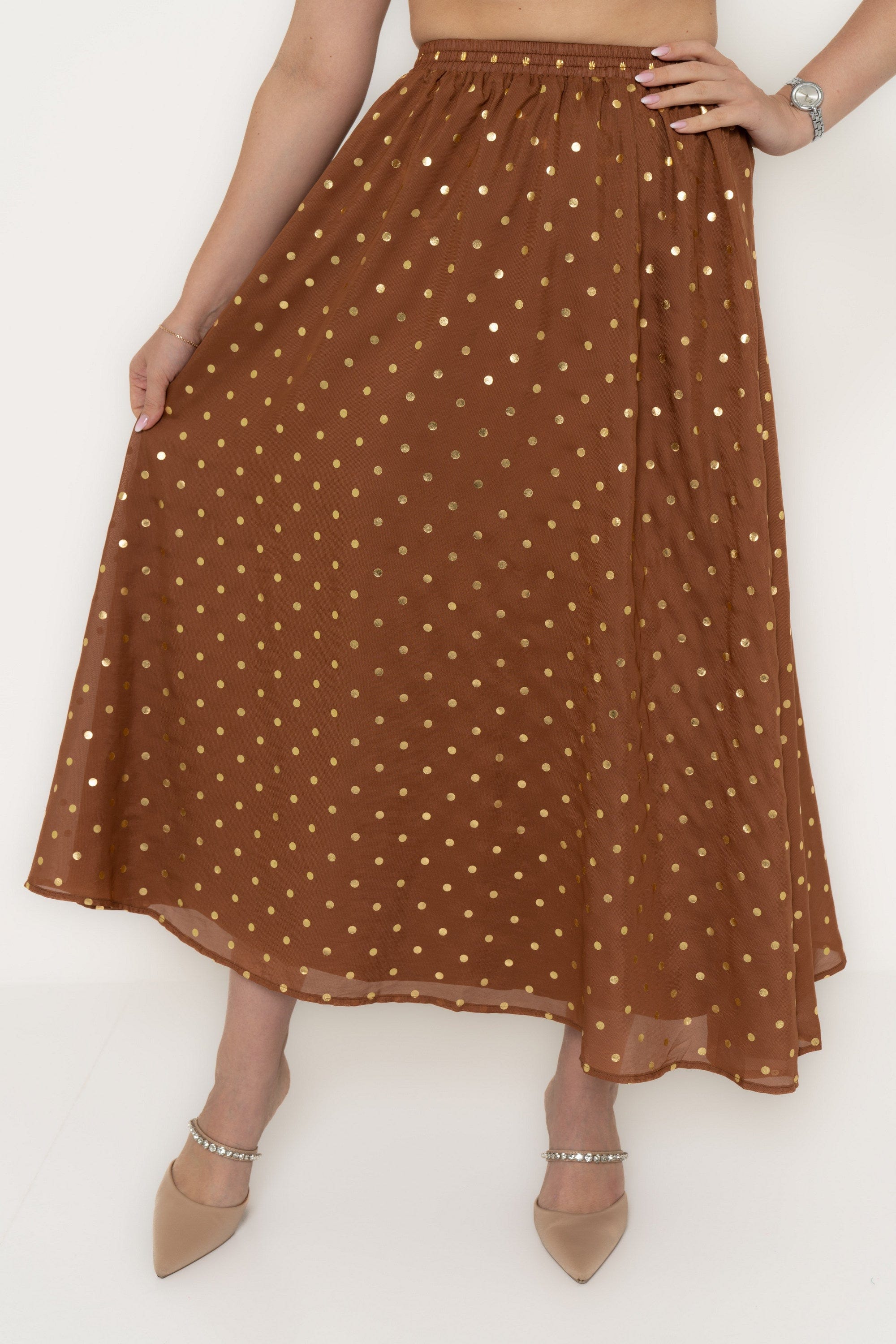 Yola Polka Dot Chiffon Skirt