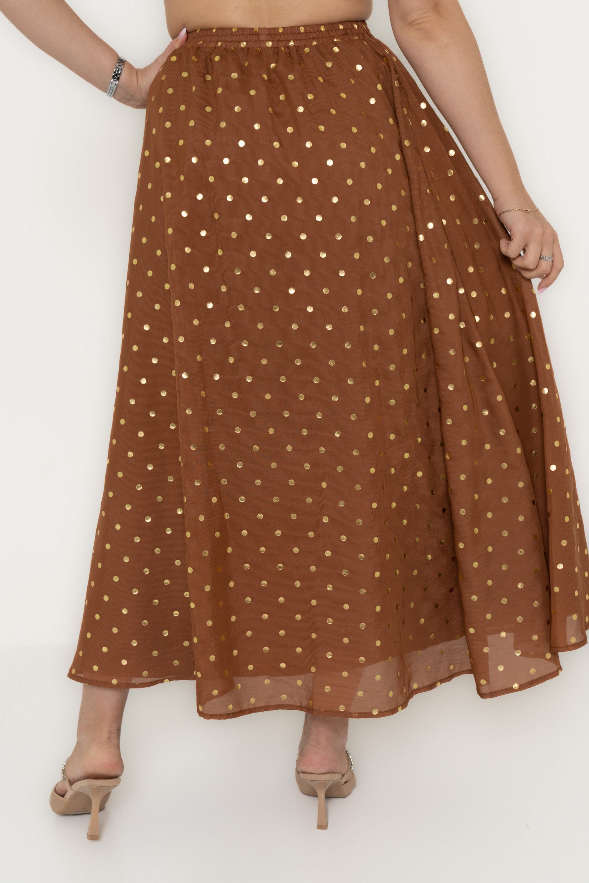 Yola Polka Dot Chiffon Skirt