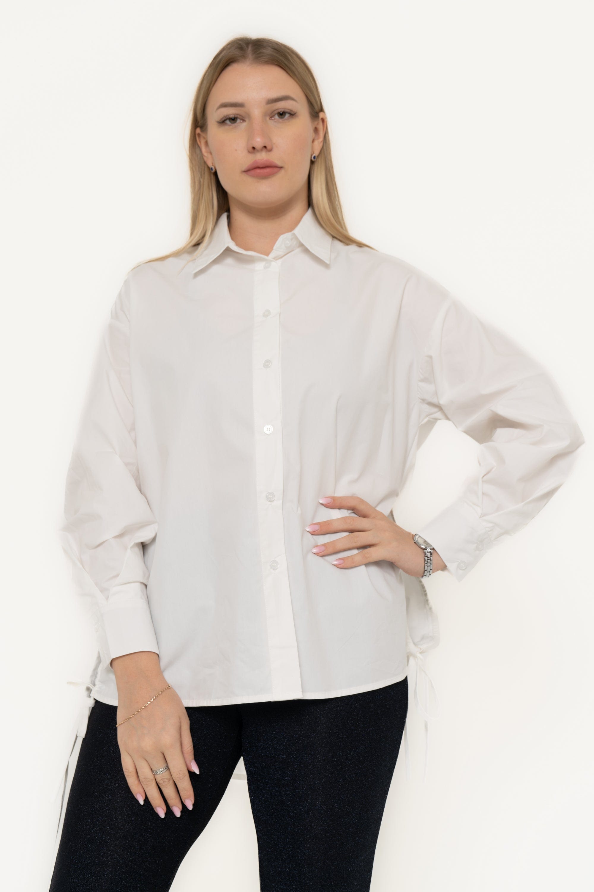 Yola Solid Color Long Sleeve Blouse