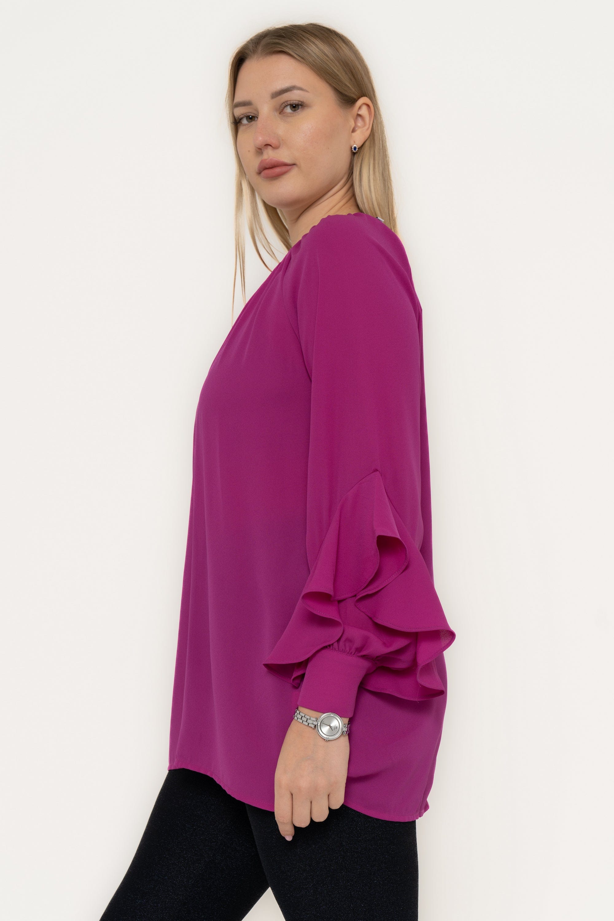 Yola Long Sleeve Ruffled Blouse