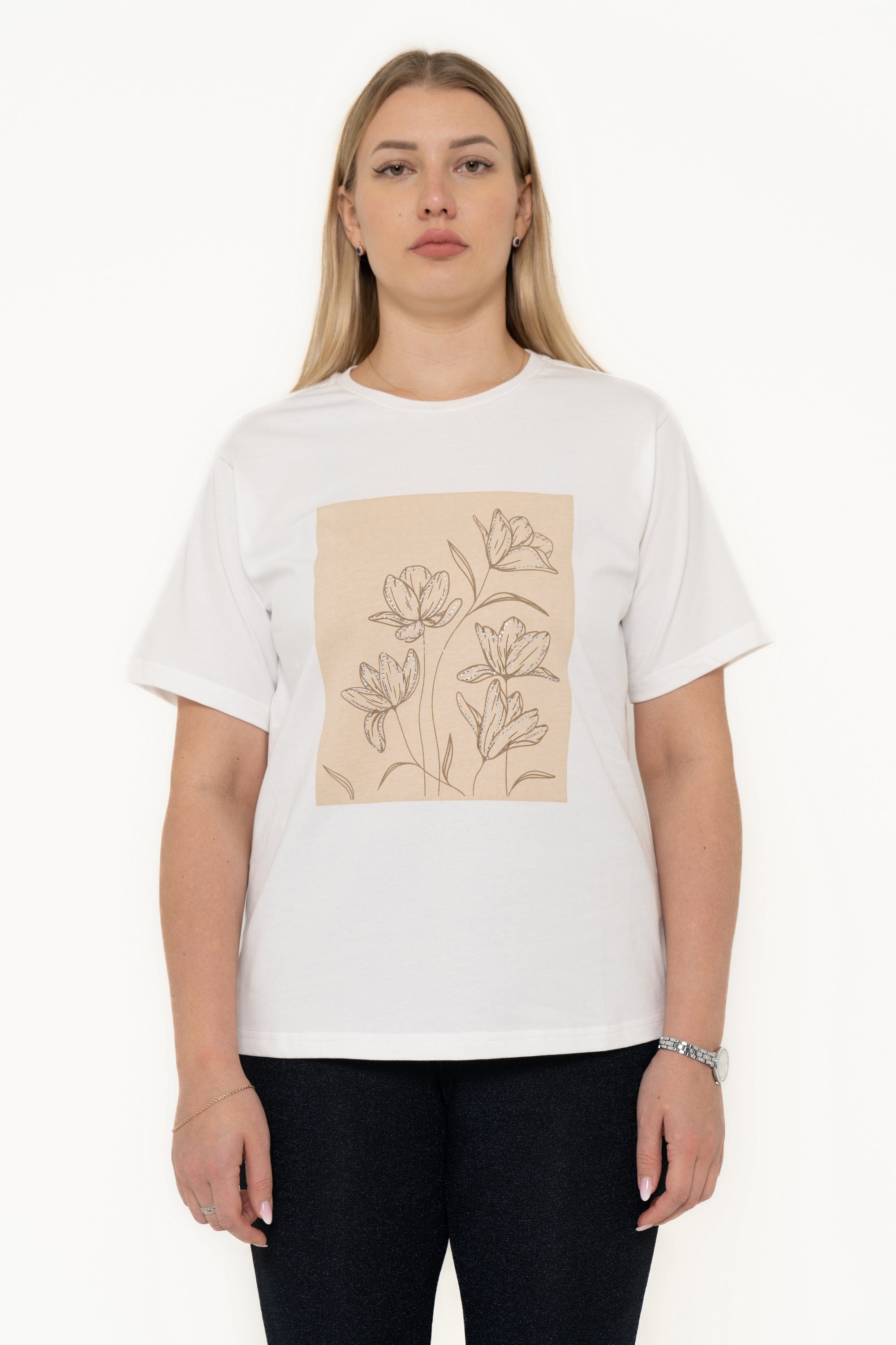 Yola Short Sleeve T-Shirt with Floral Print