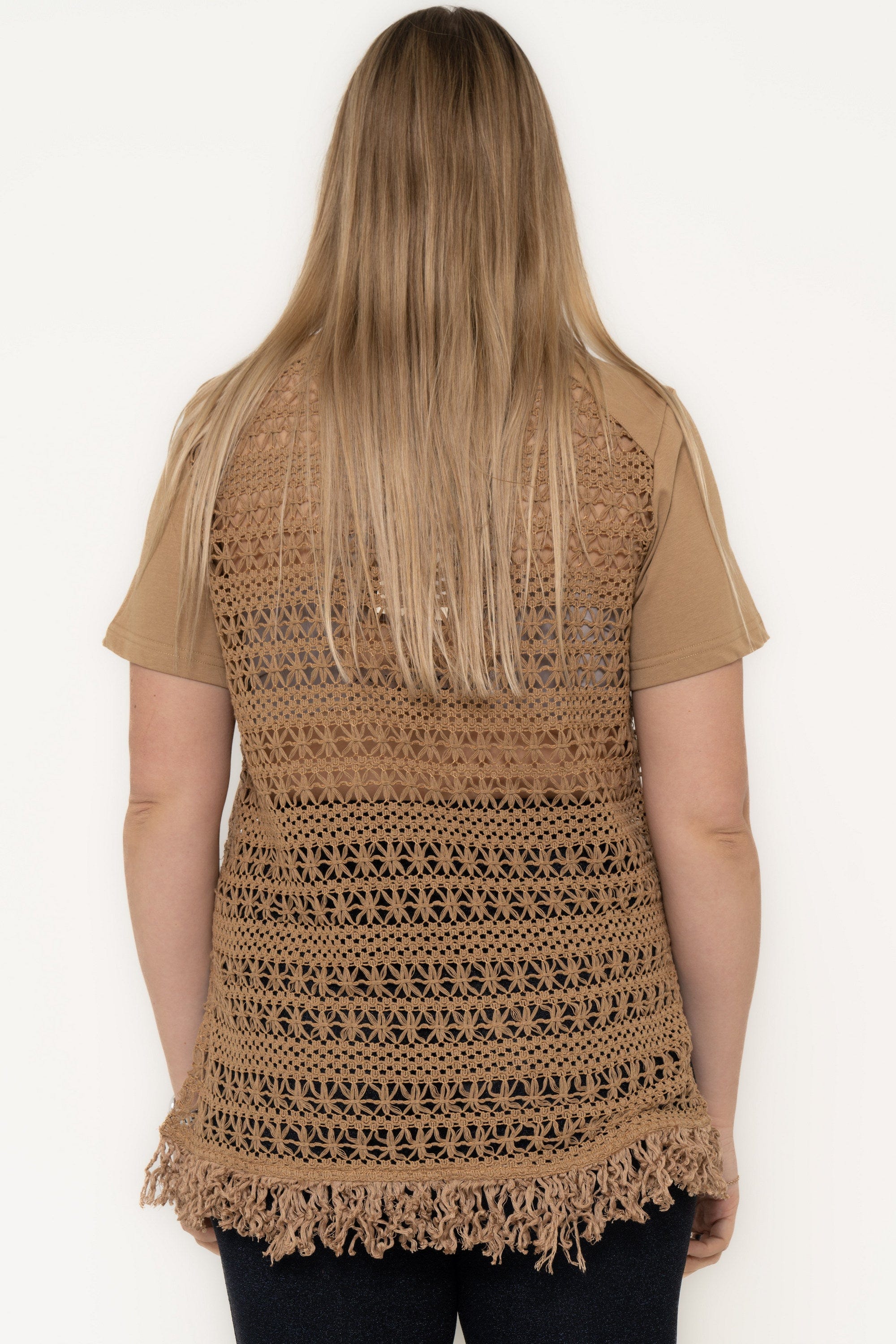 Plain Short Sleeve T-Shirt With Eyelet Detail