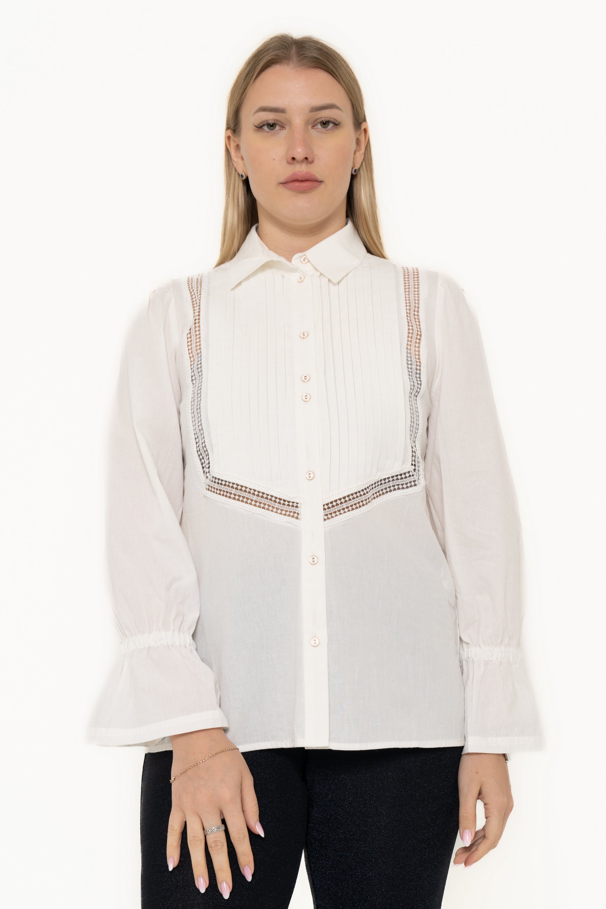 Yola Long Sleeve Blouse with Front Buttons