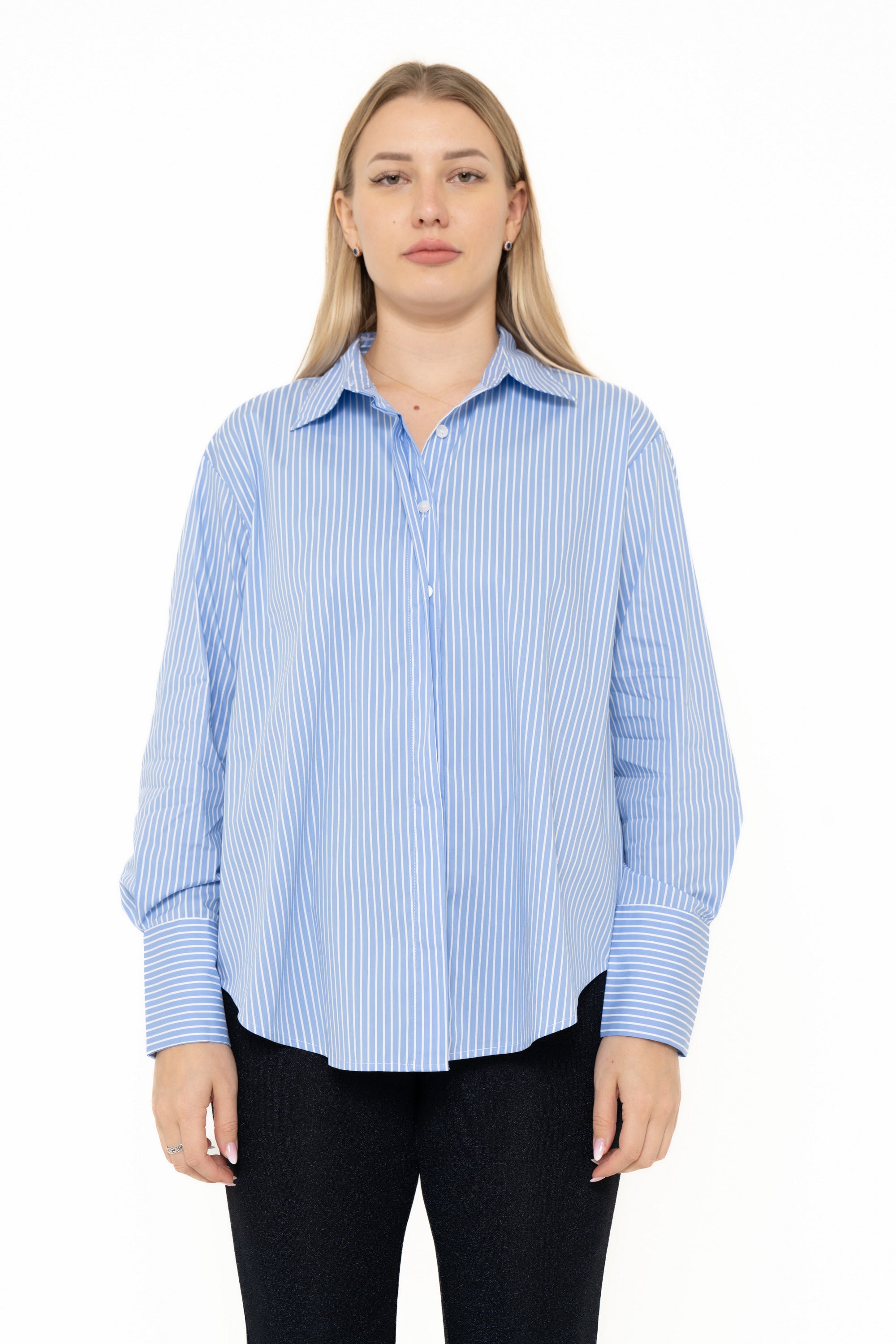 Yola Long Sleeve Blouse with Front Buttons in Shirt Style