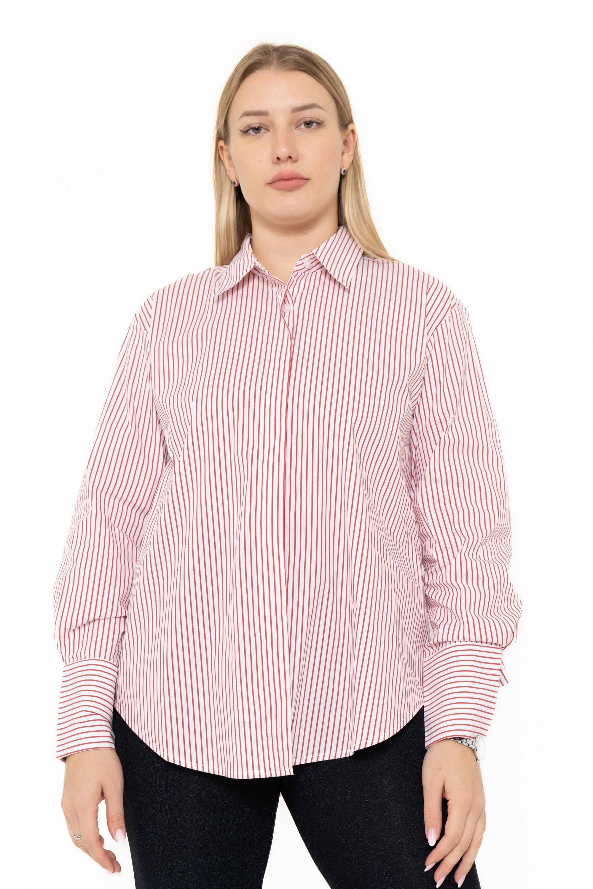 Yola Long Sleeve Blouse with Front Buttons in Shirt Style