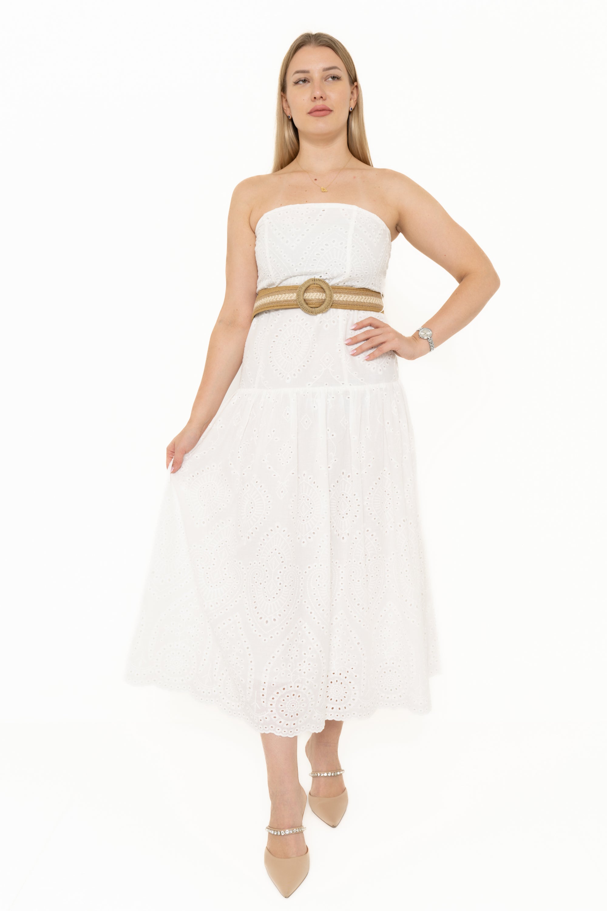 Yola Cape Dress with Waist Belt