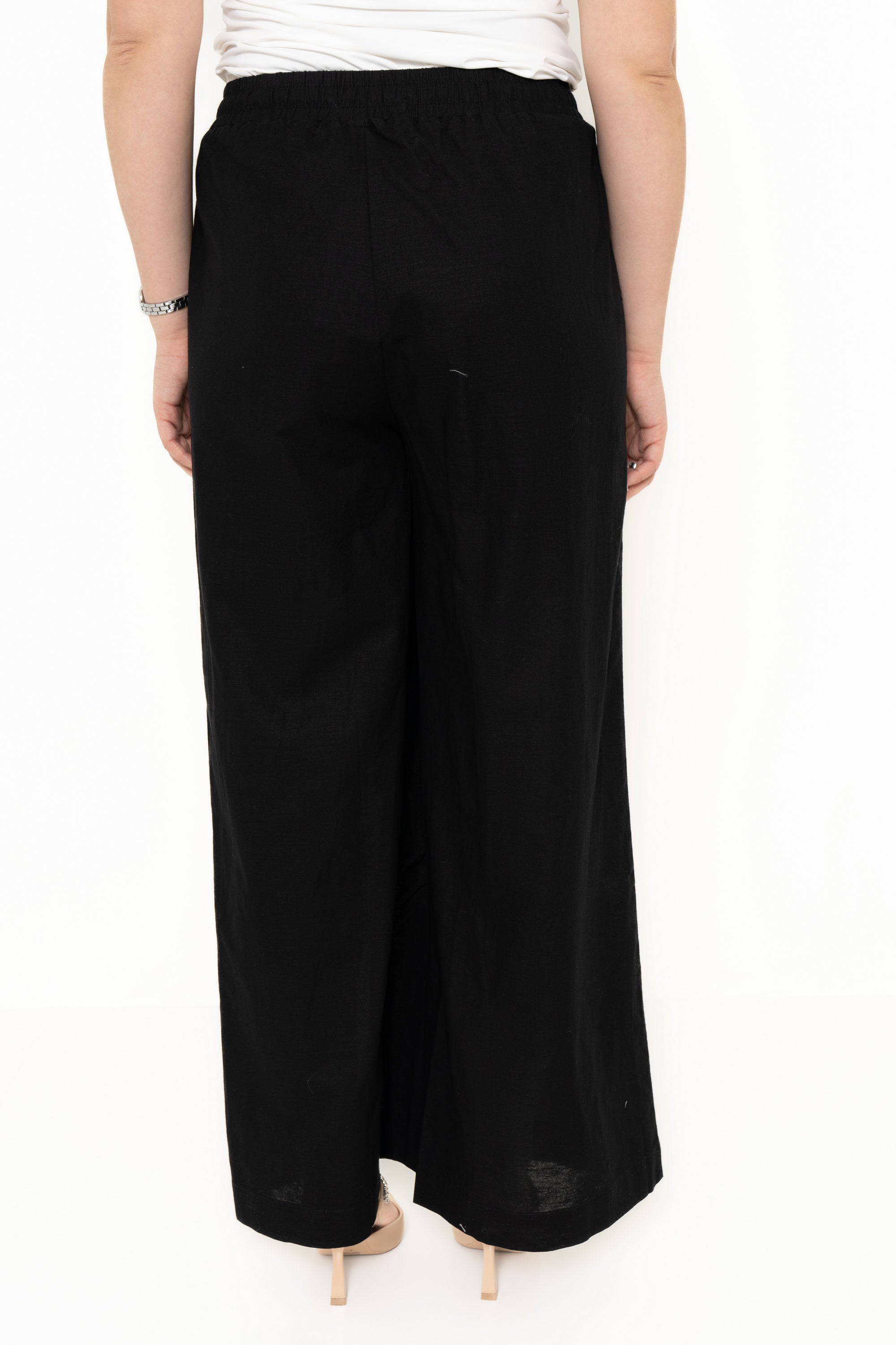 Yola Plain Pants with Elastic Waist and Long Pockets