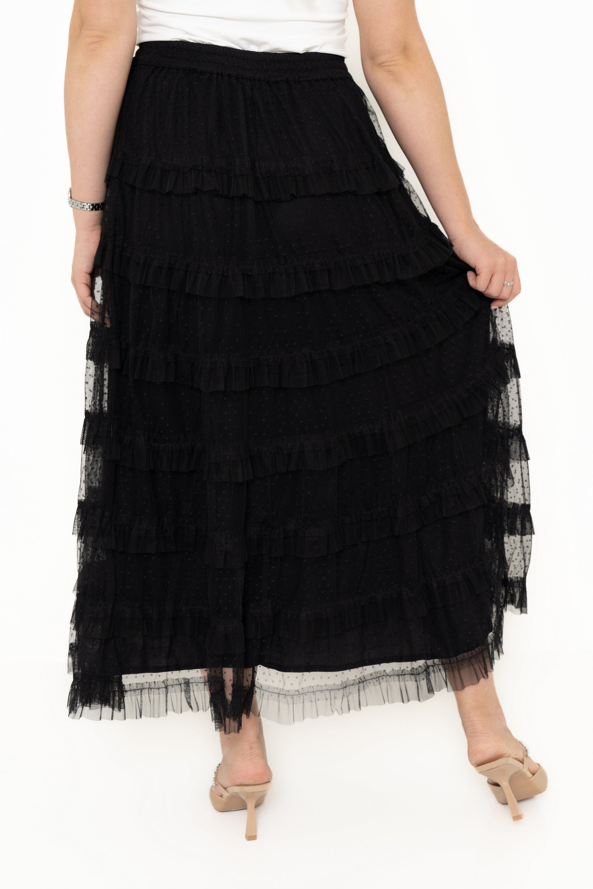 Yola Long Waist-Defined Tulle Skirt