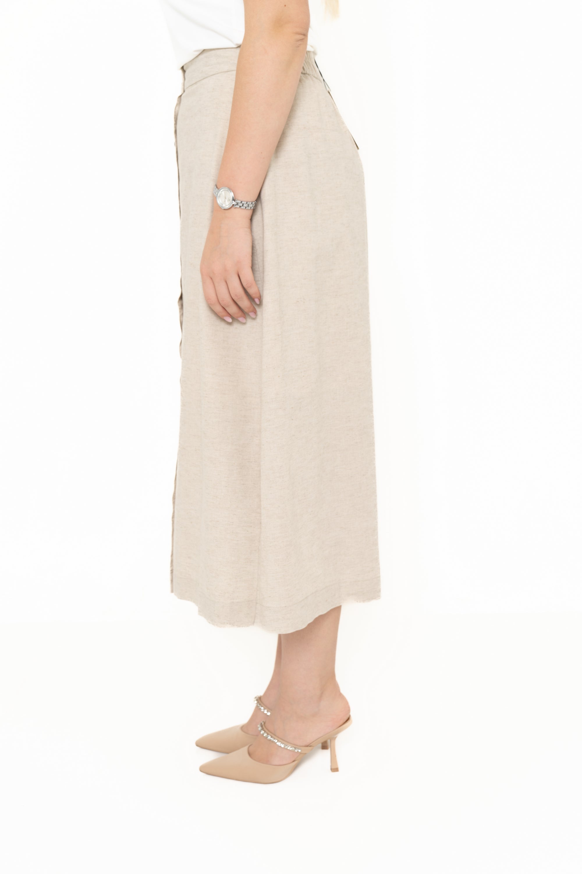 Yola Plain skirt with front buttons, high waist,