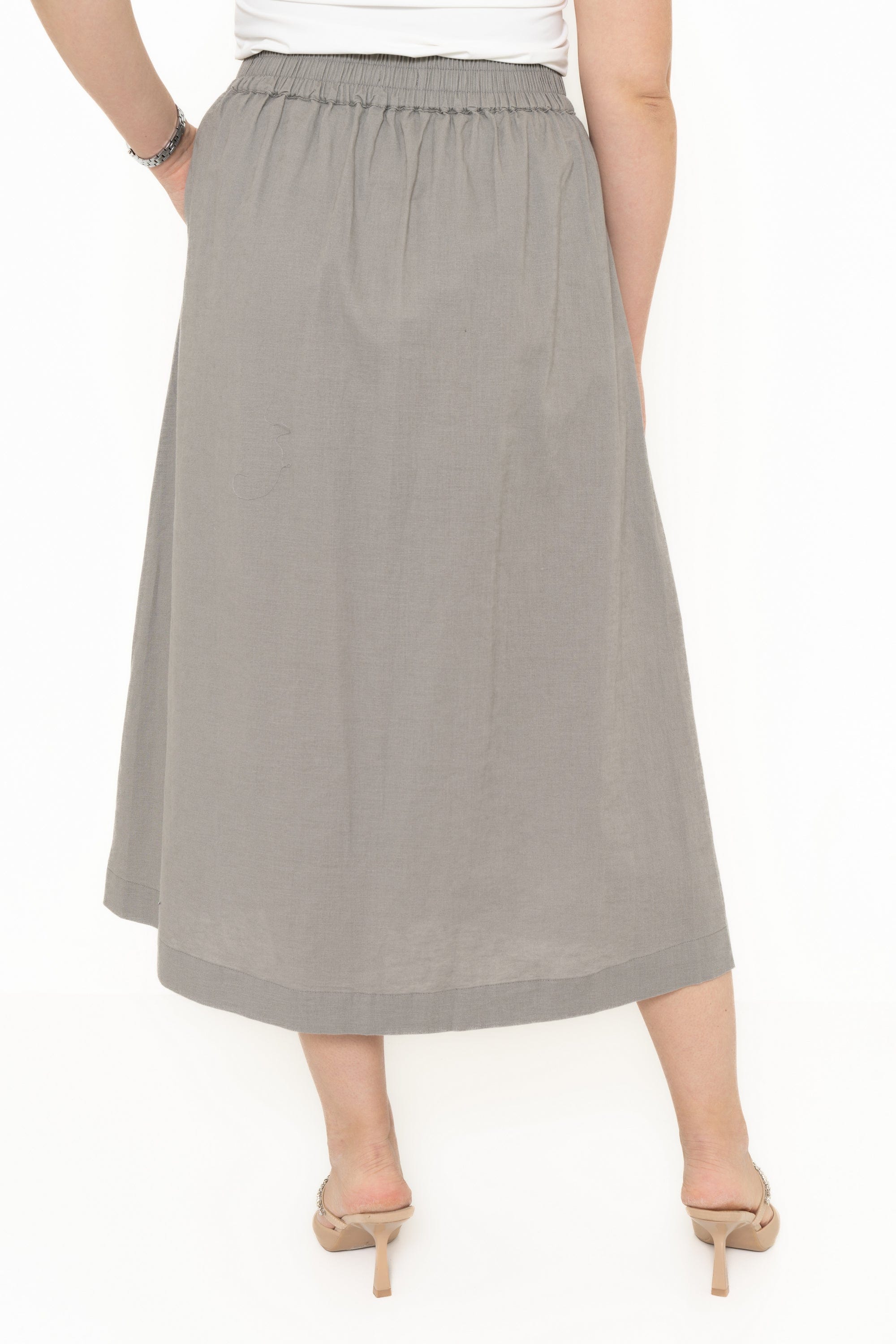 Yola High-Waisted Skirt with Front Buttons