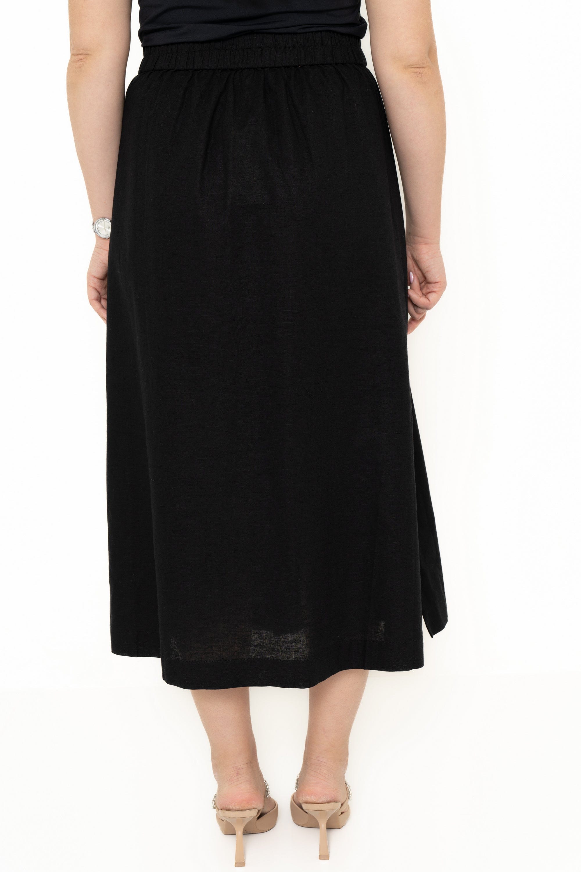 Yola Plain skirt with front buttons, high waist,