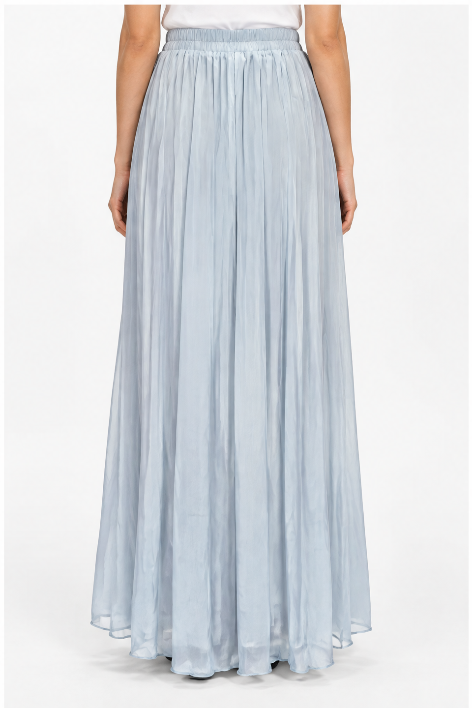 Loose-Fit Pleated Skirt with Elastic Waist