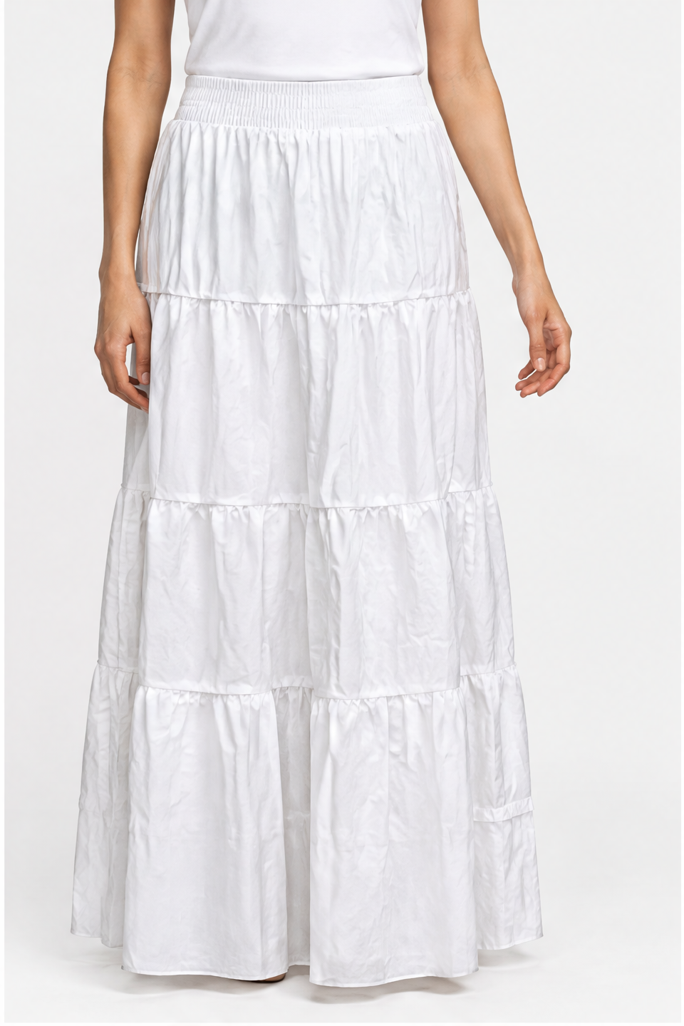 Tiered Ruffle Skirt with Elastic Waist