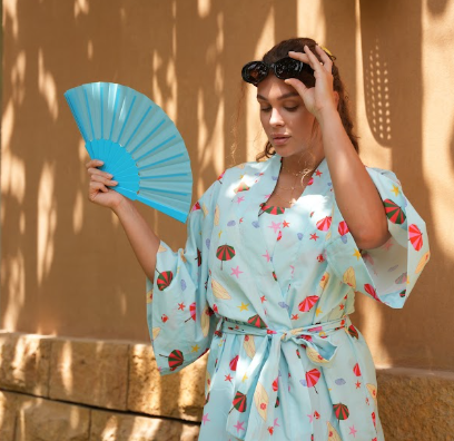 Printed Half-Sleeve Kimono