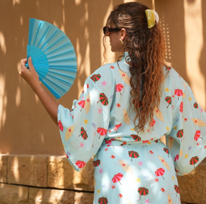 Printed Half-Sleeve Kimono
